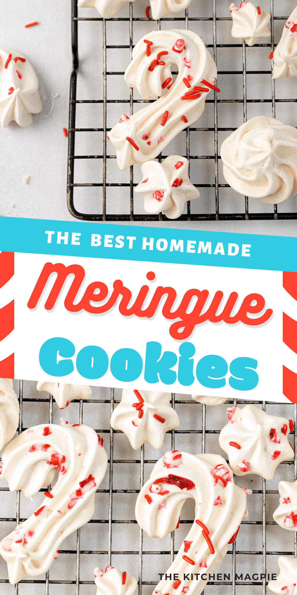 Meringue cookies that are perfect every time! Pipe them into different shapes, add sprinkles or top with broken candy canes, they're perfect for any holiday!