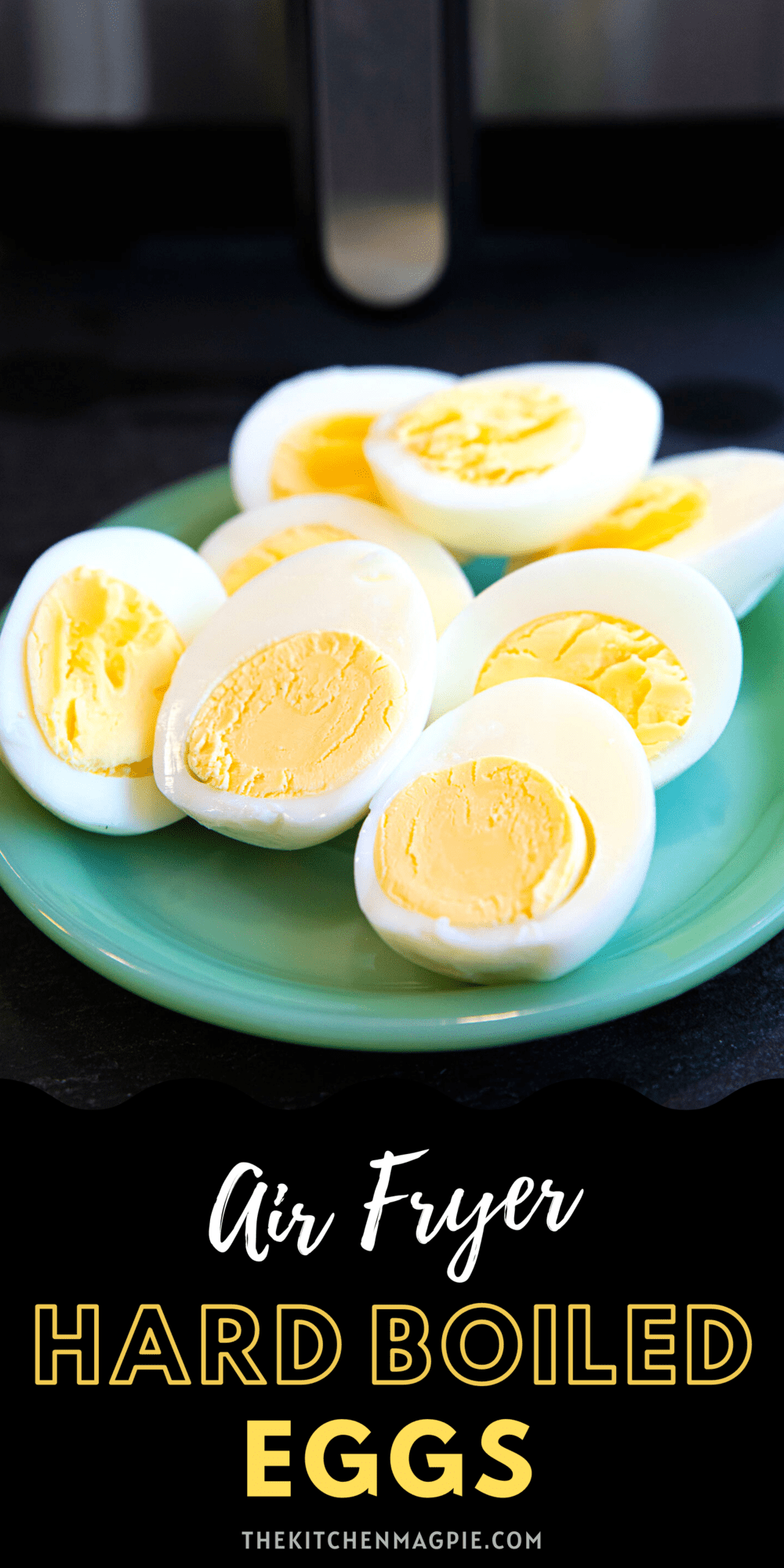 Air fryer hard boiled eggs are easy, no mess, no fuss, and NO WATER steaming up your kitchen! If you love deviled eggs and egg salad, and you have an air fryer, this is going to be a game changer for you!