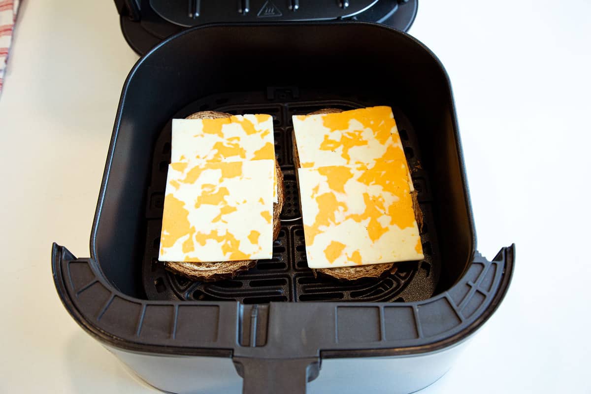 Rye Bread Grilled Cheese Ready to go in the Air Fryer
