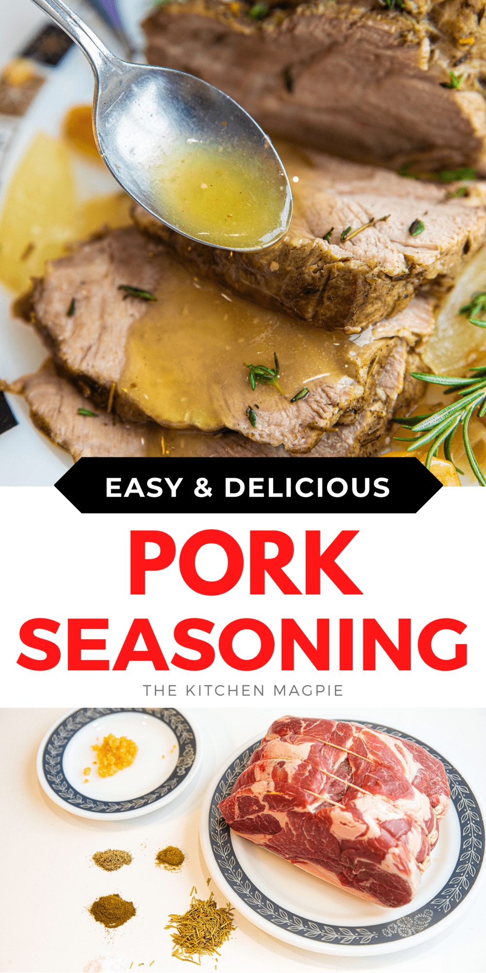 This pork seasoning combines classic flavors that bring out the best of your pork roast, tenderloin, pork chops and more.