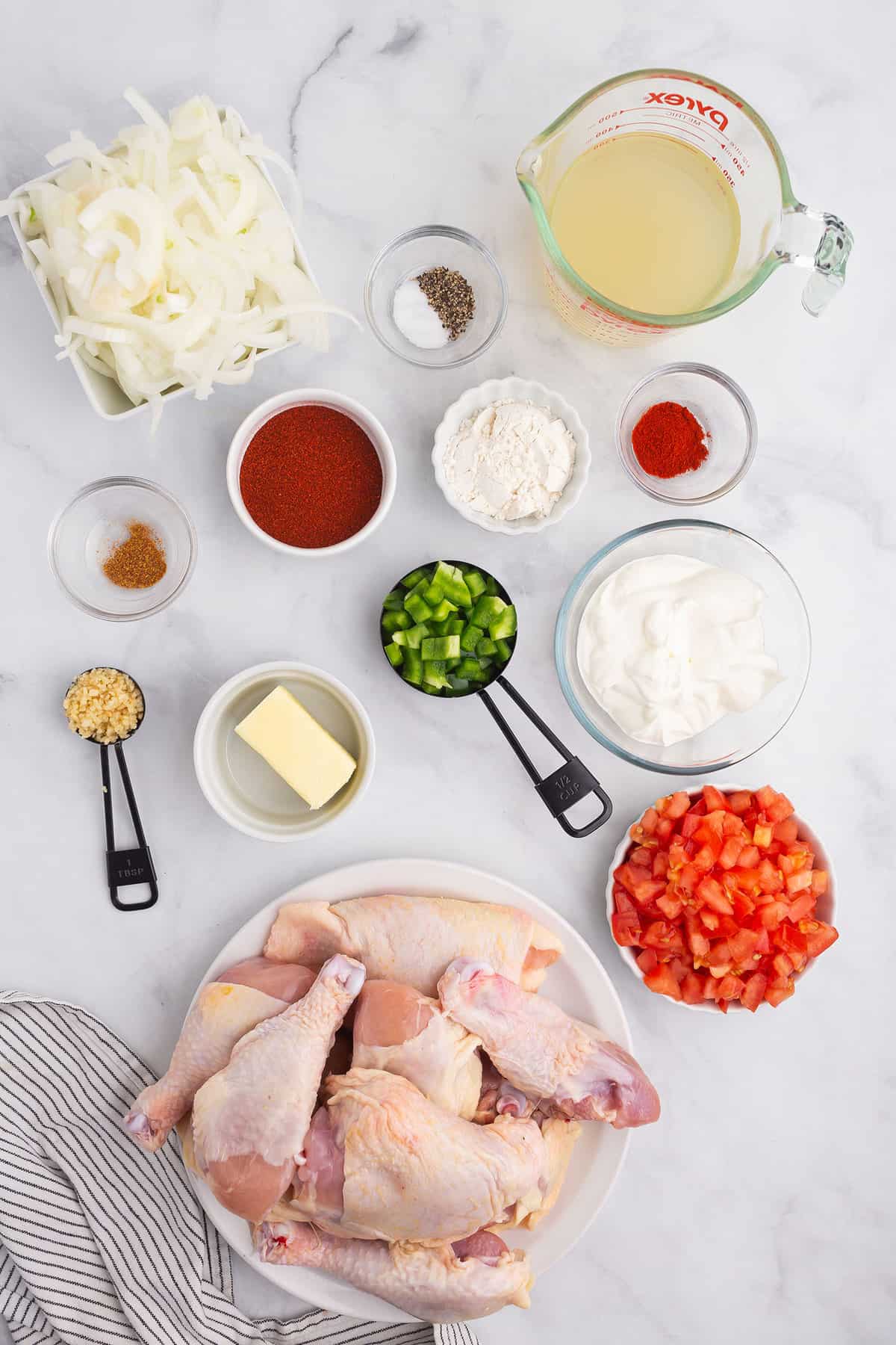Chicken Paprikash ingredients