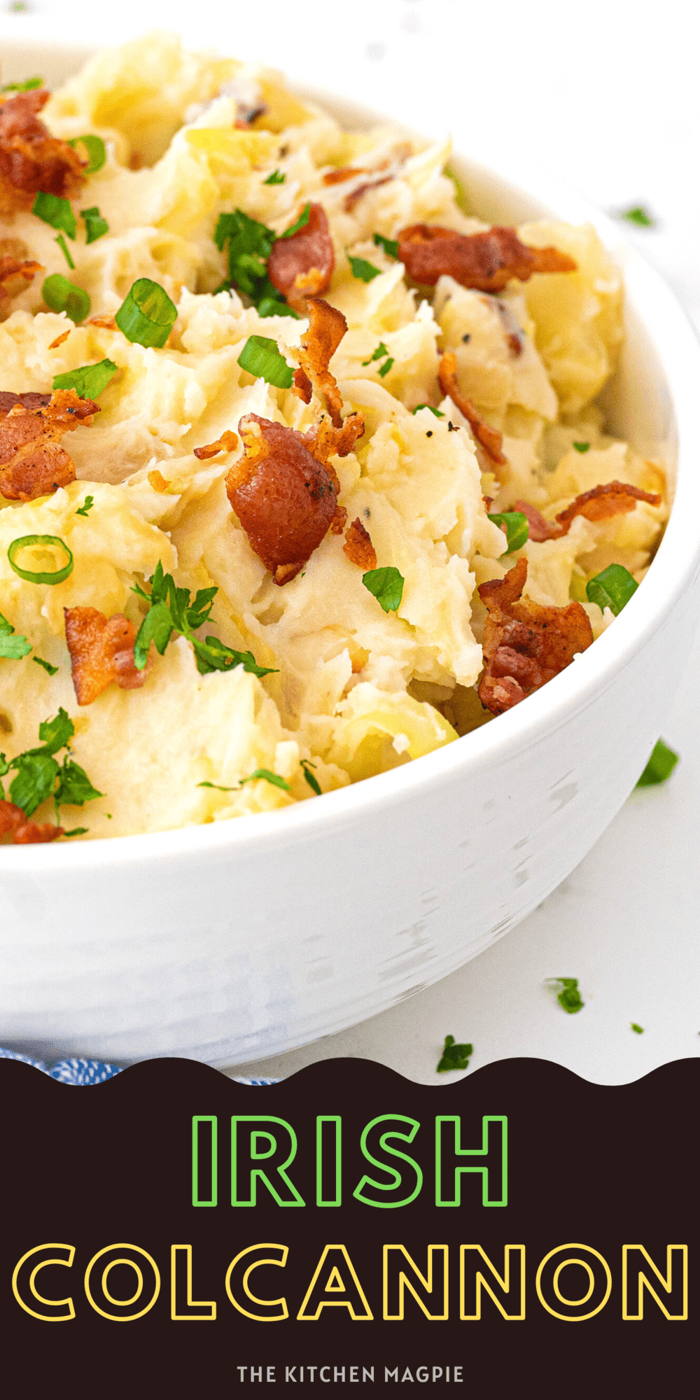Colcannon, also known as Irish potatoes, are creamy, buttery mashed potatoes that are loaded with fried onions, cabbage, green onions, and bacon. 
