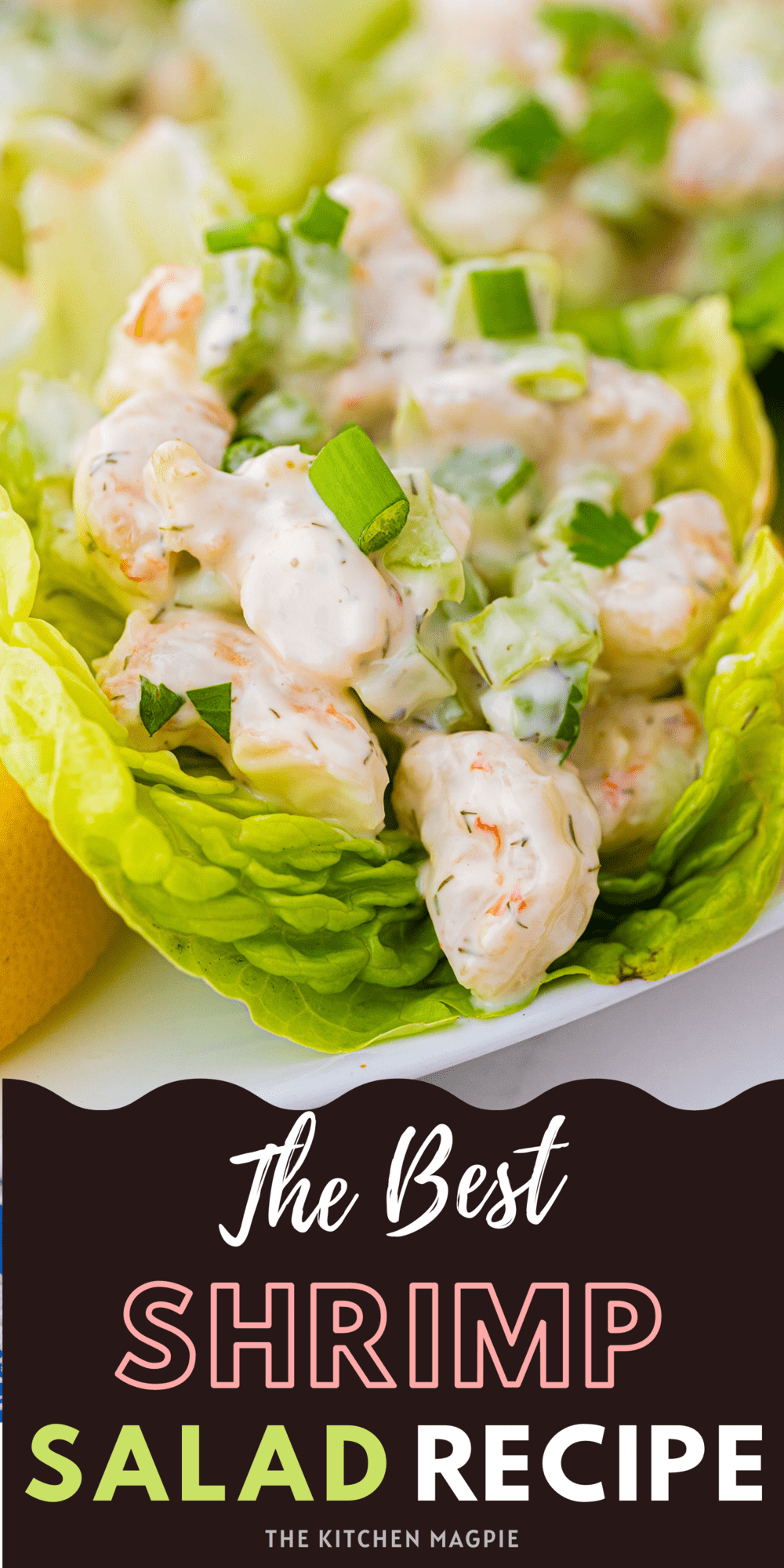 This light and easy shrimp salad recipe is the perfect way to use up shrimp! Eat in lettuce cups, on crackers, or on top of a green salad.