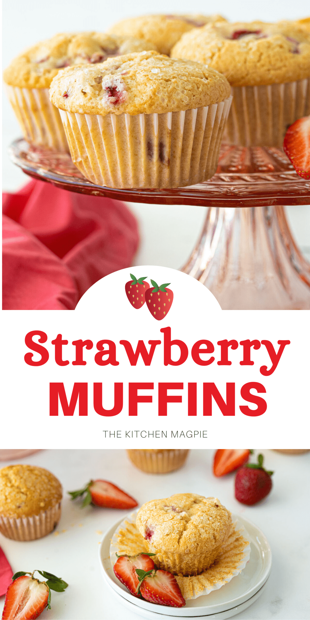 These easy and delicious strawberry muffins are a fantastic way to use up strawberries and make a great breakfast or snack!