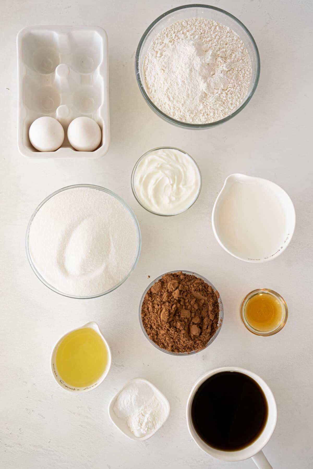 ingredients for chocolate cake
