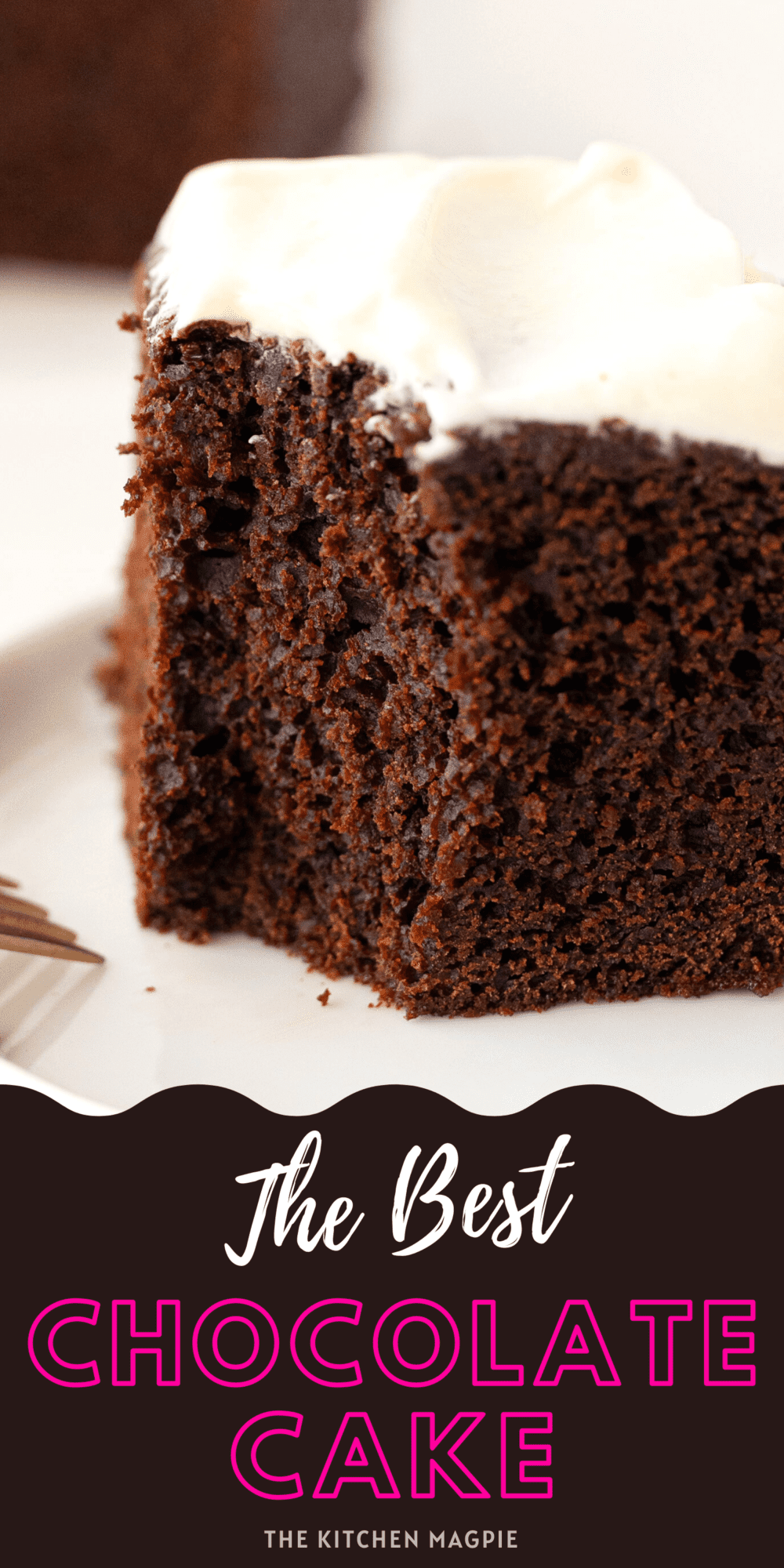 The perfect homemade chocolate cake! This chocolate cake recipe is easy to make and bakes up a perfect 9x9 pan of chocolatey, delicious, moist cake!