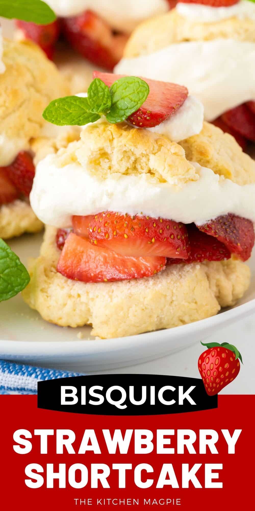 This easy and delicious classic Bisquick™ Strawberry Shortcake is a great way to enjoy fresh strawberries and whipped cream in a light dessert that takes barely any time to make!