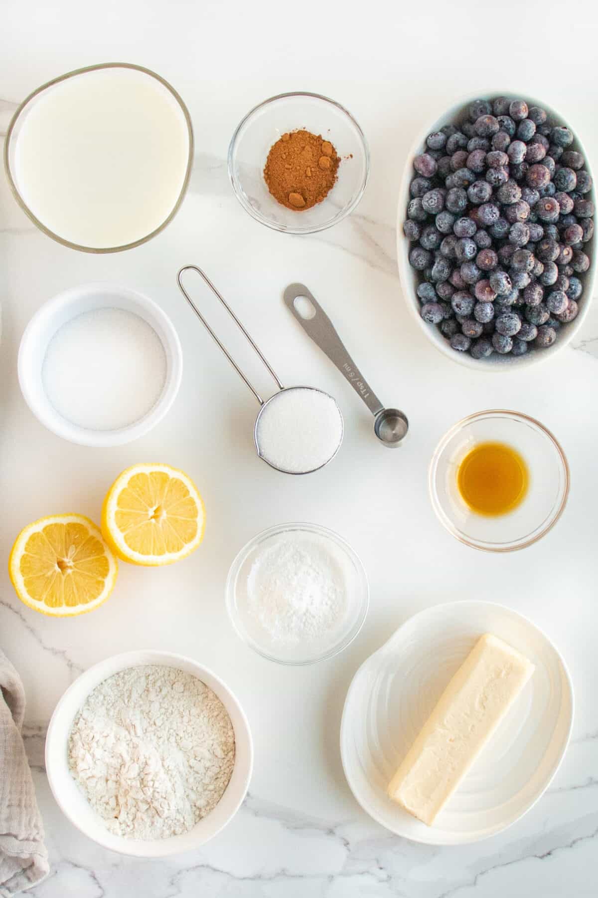 ingredients for blueberry cobbler 