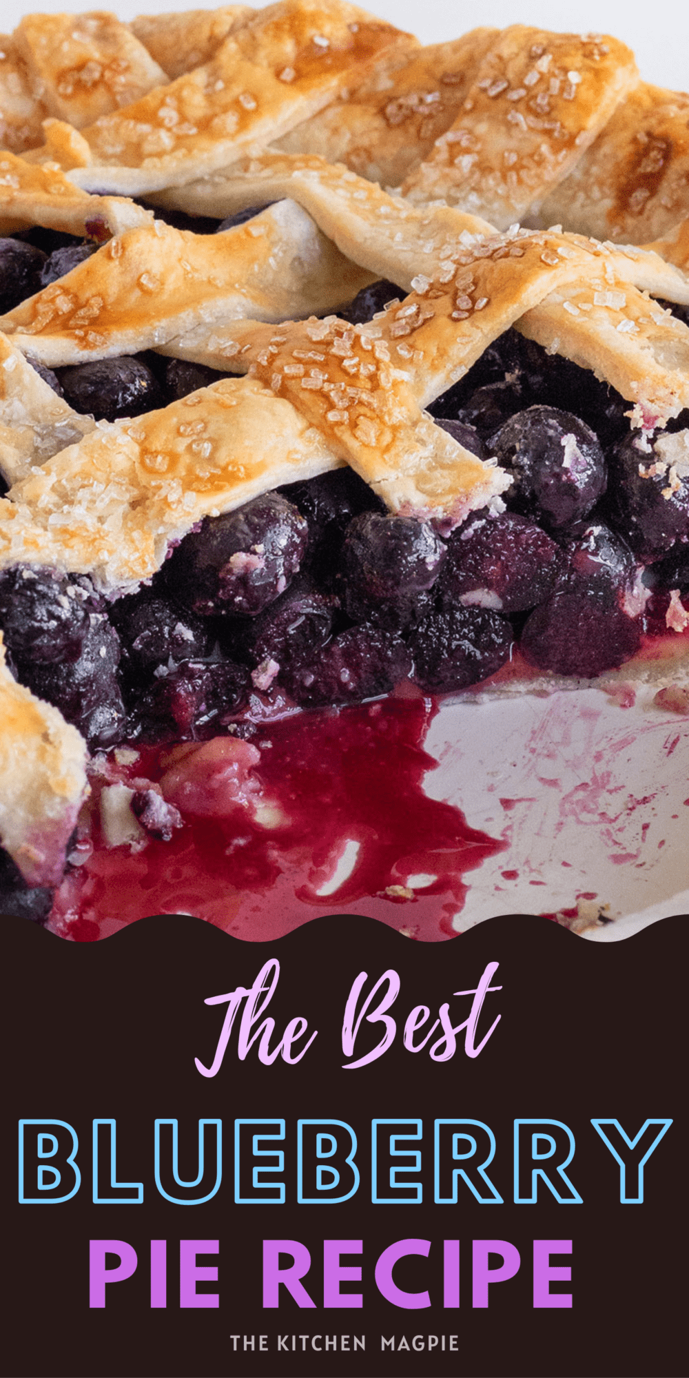 Fresh blueberries are baked into a lattice topped blueberry pie and served with vanilla ice cream for the perfect dessert!