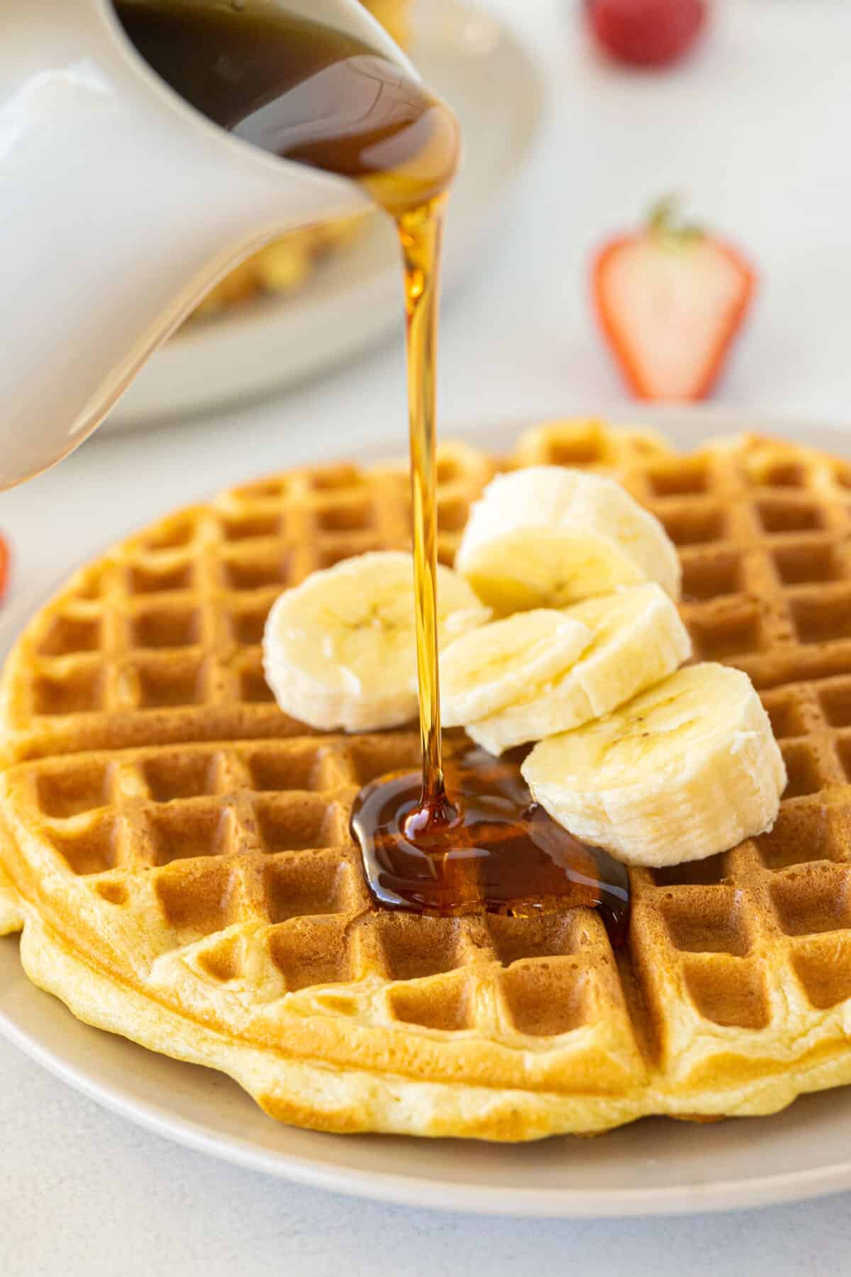 buttermilk waffles with syrup