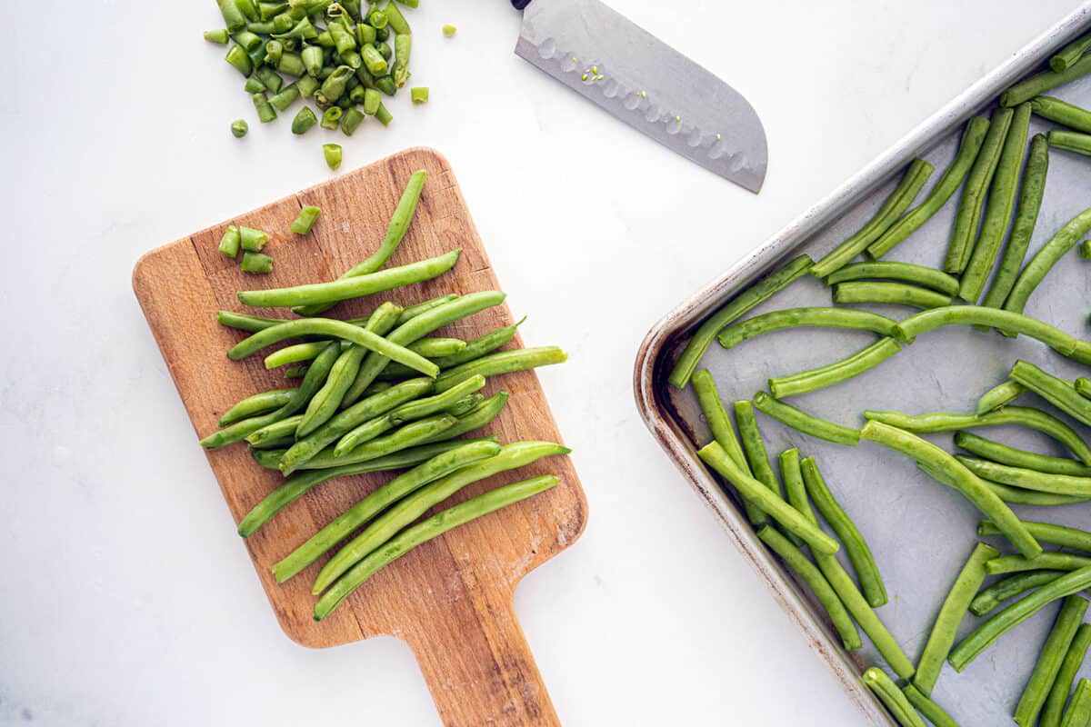 trimming green beans