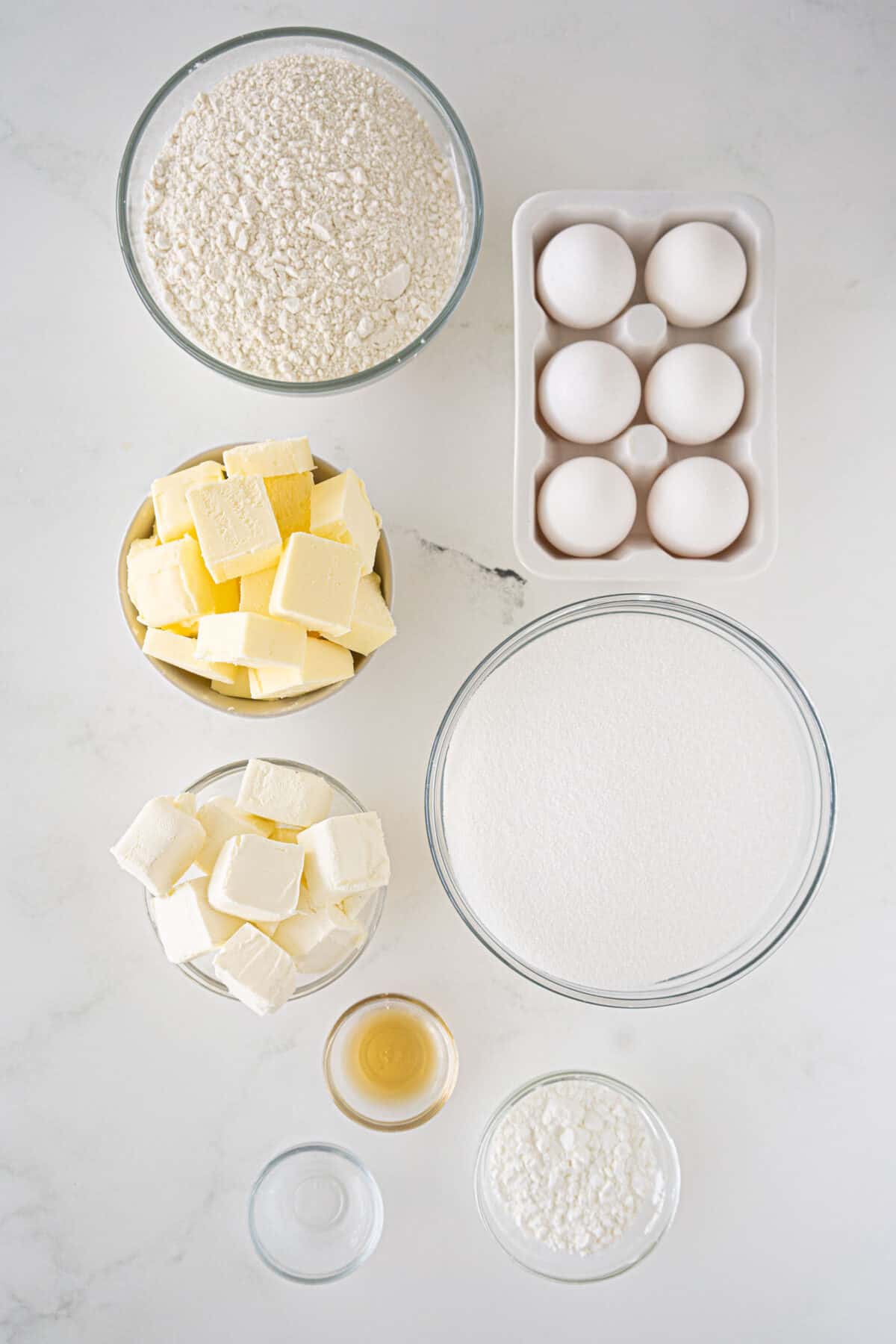 ingredients for cream cheese pound cake 