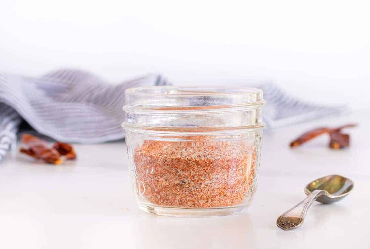 seasoned salt in a glass jar
