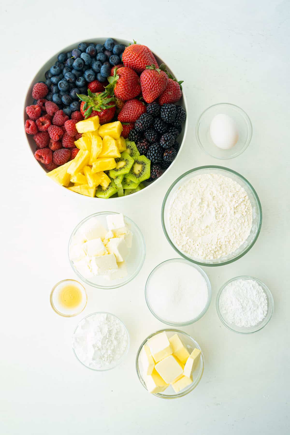 ingredients for a fruit pizza