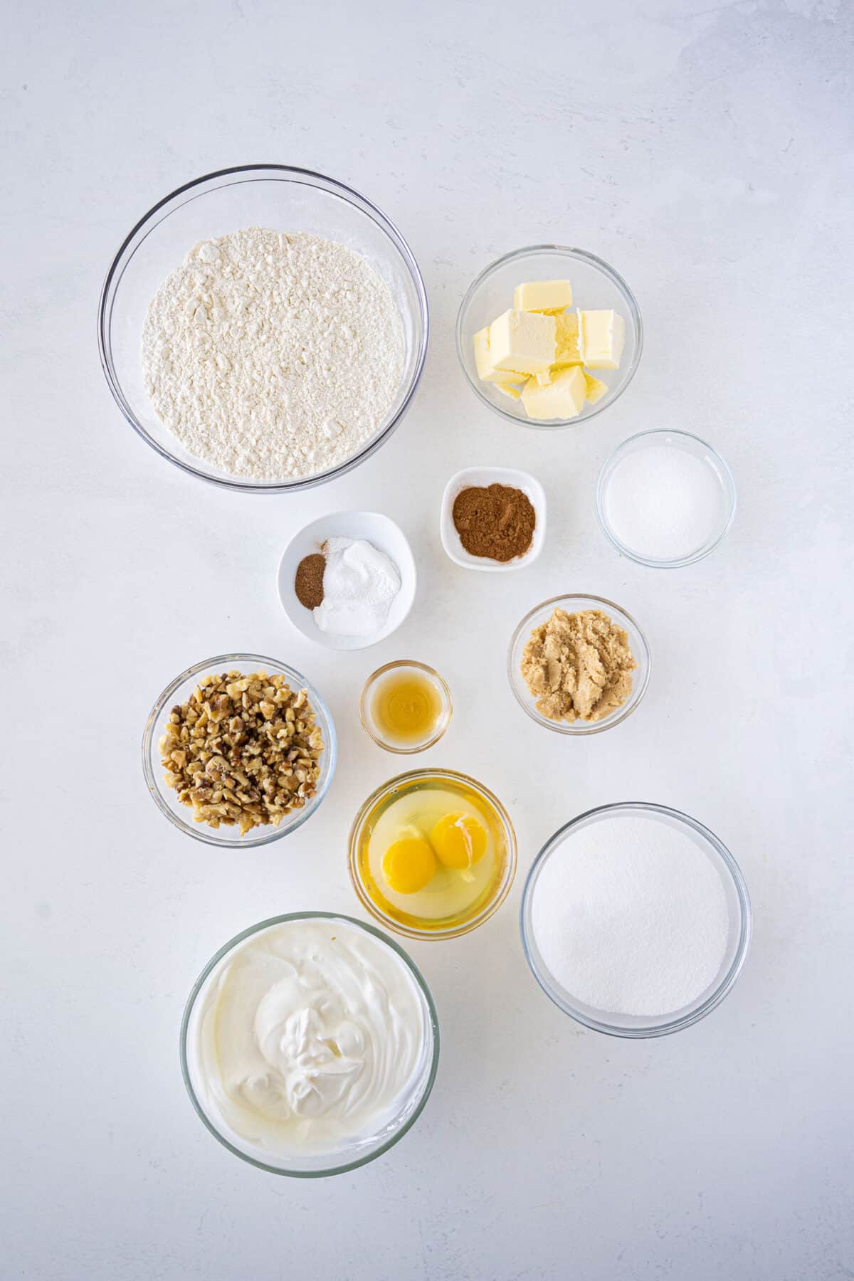 ingredients for sour cream coffee cake 