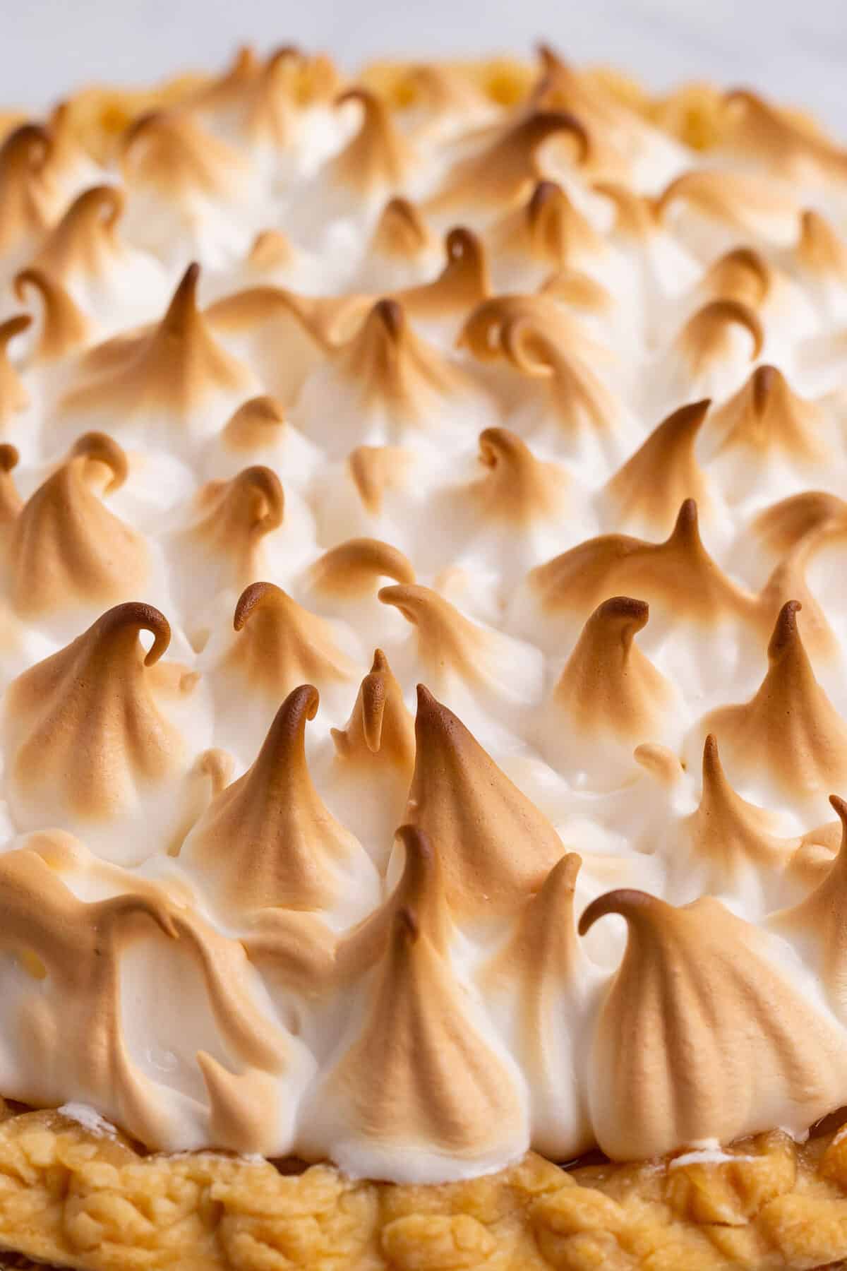meringue peaks on lemon meringue pie