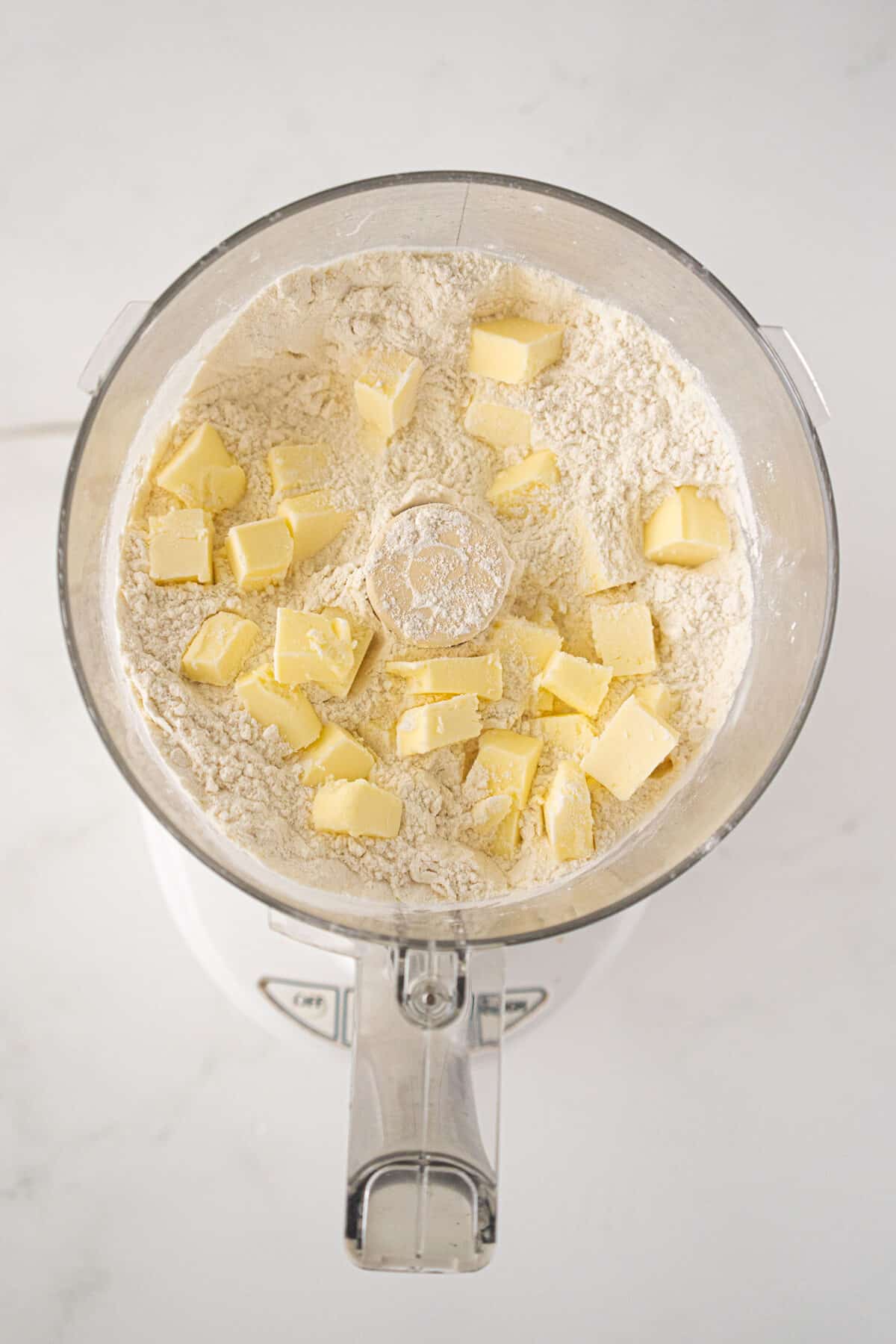 flour and butter in a food processor