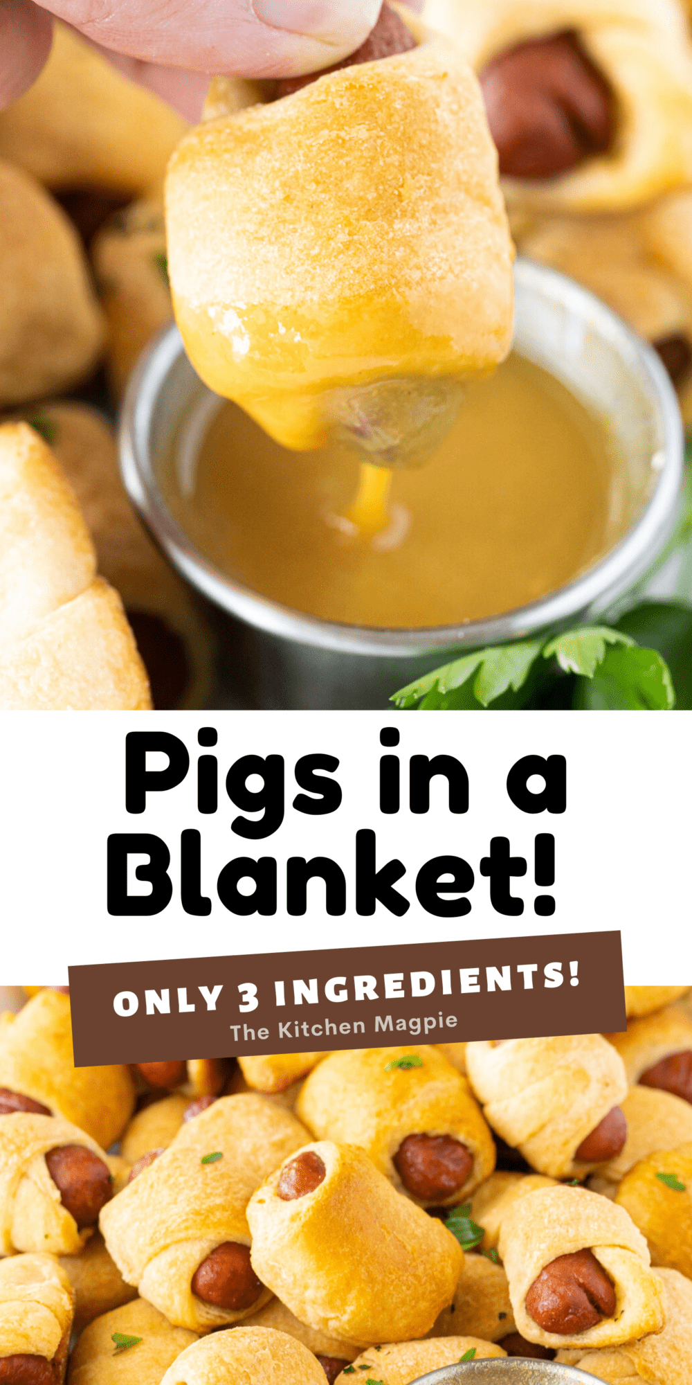How to make classic pigs in a blanket, everyone's favorite party appetizer! Use cocktail wieners or sliced hot dogs for the kids.