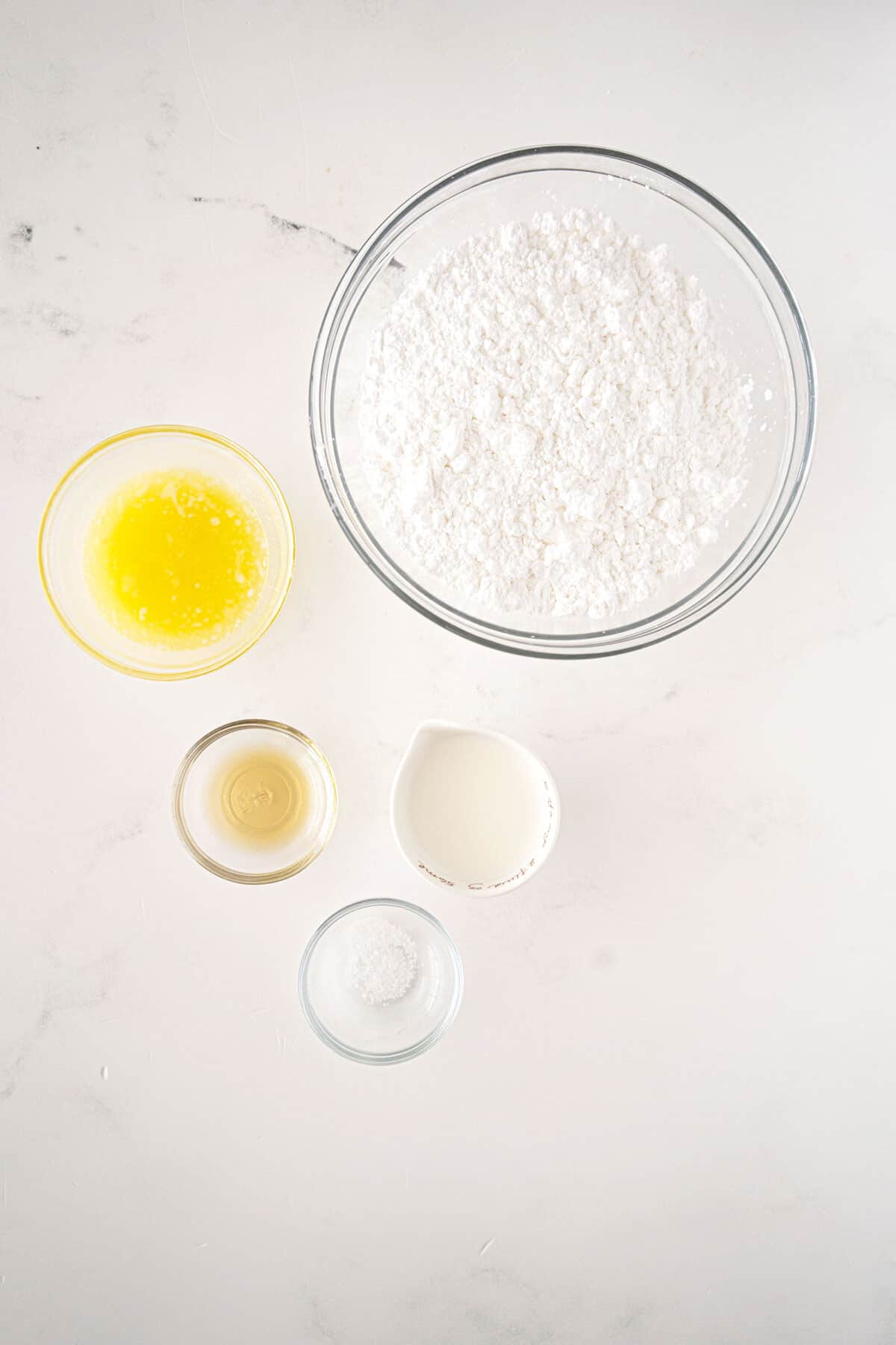 ingredients for powdered sugar glaze