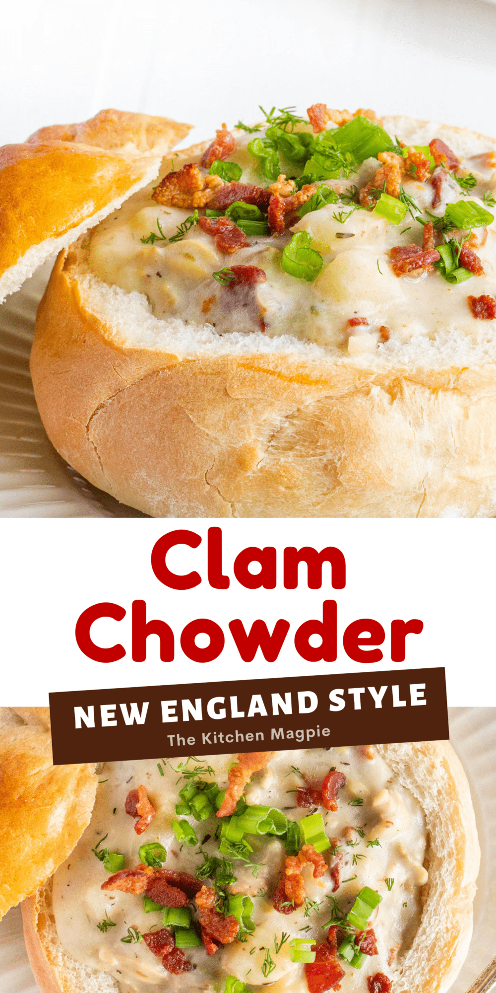 This deliciously thick and rich New England clam chowder is loaded with minced and whole baby clams, potatoes and more, in a decadent creamy broth.