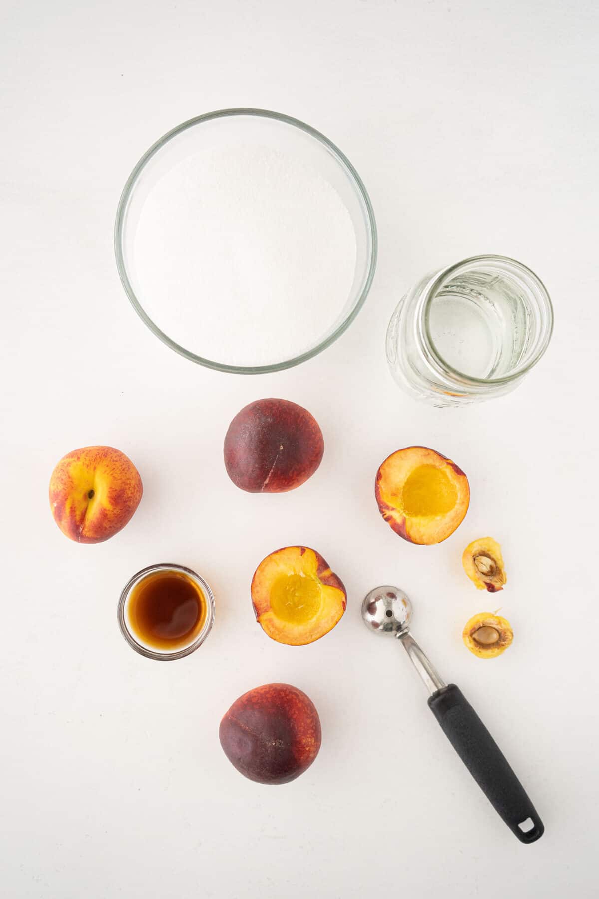 ingredients for poaching peaches 