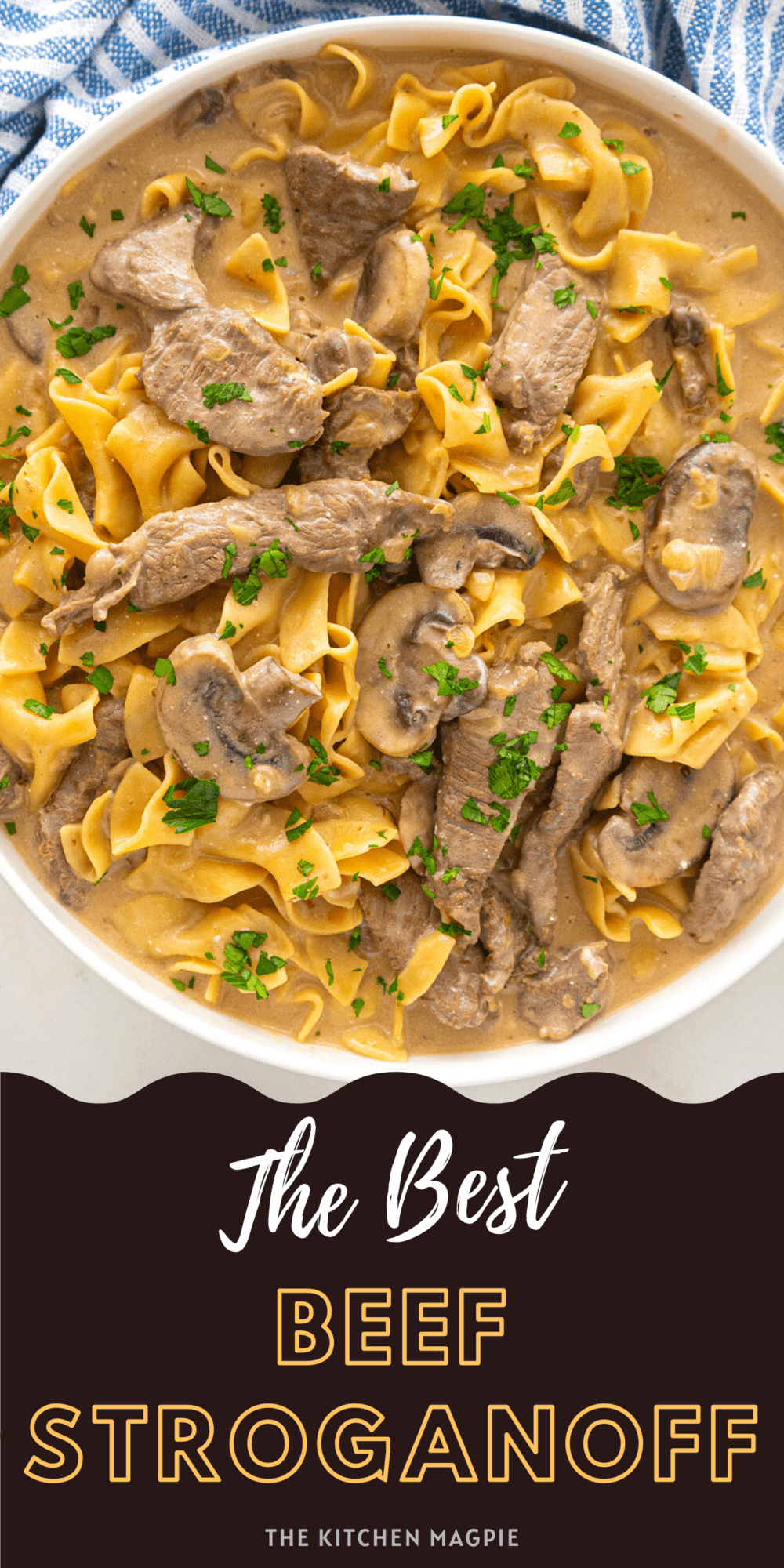This one pot beef stroganoff is the perfect meal for a hungry family! Steak strips are cooked in a sour cream and mushroom sauce with egg noodles - all in ONE pan! 