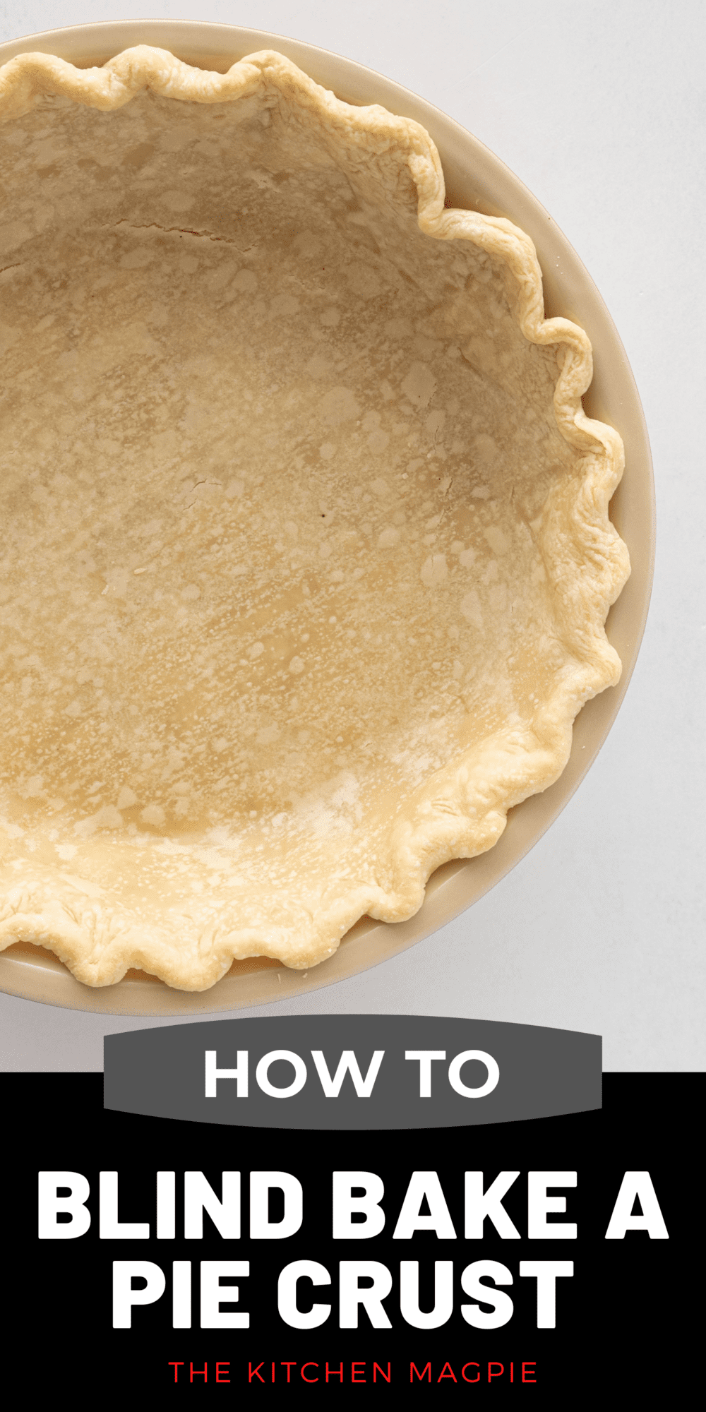 How to blind bake a pie crust with step by step photo instructions. Use this method for recipes that need a partially baked pie crust. 