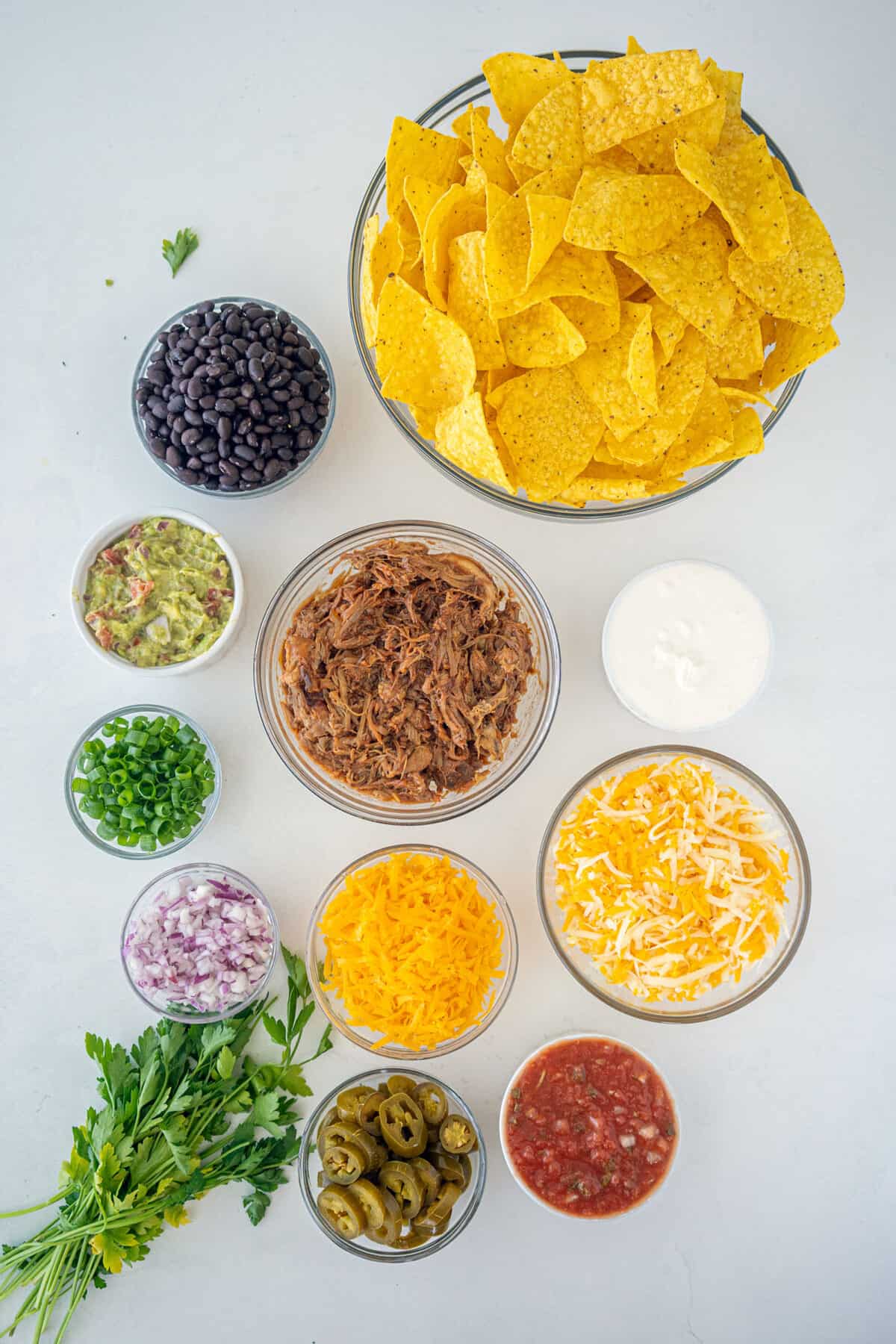 ingredients for pulled pork nachos