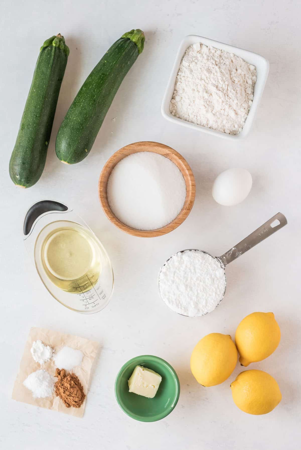 ingredients for lemon zucchini bread
