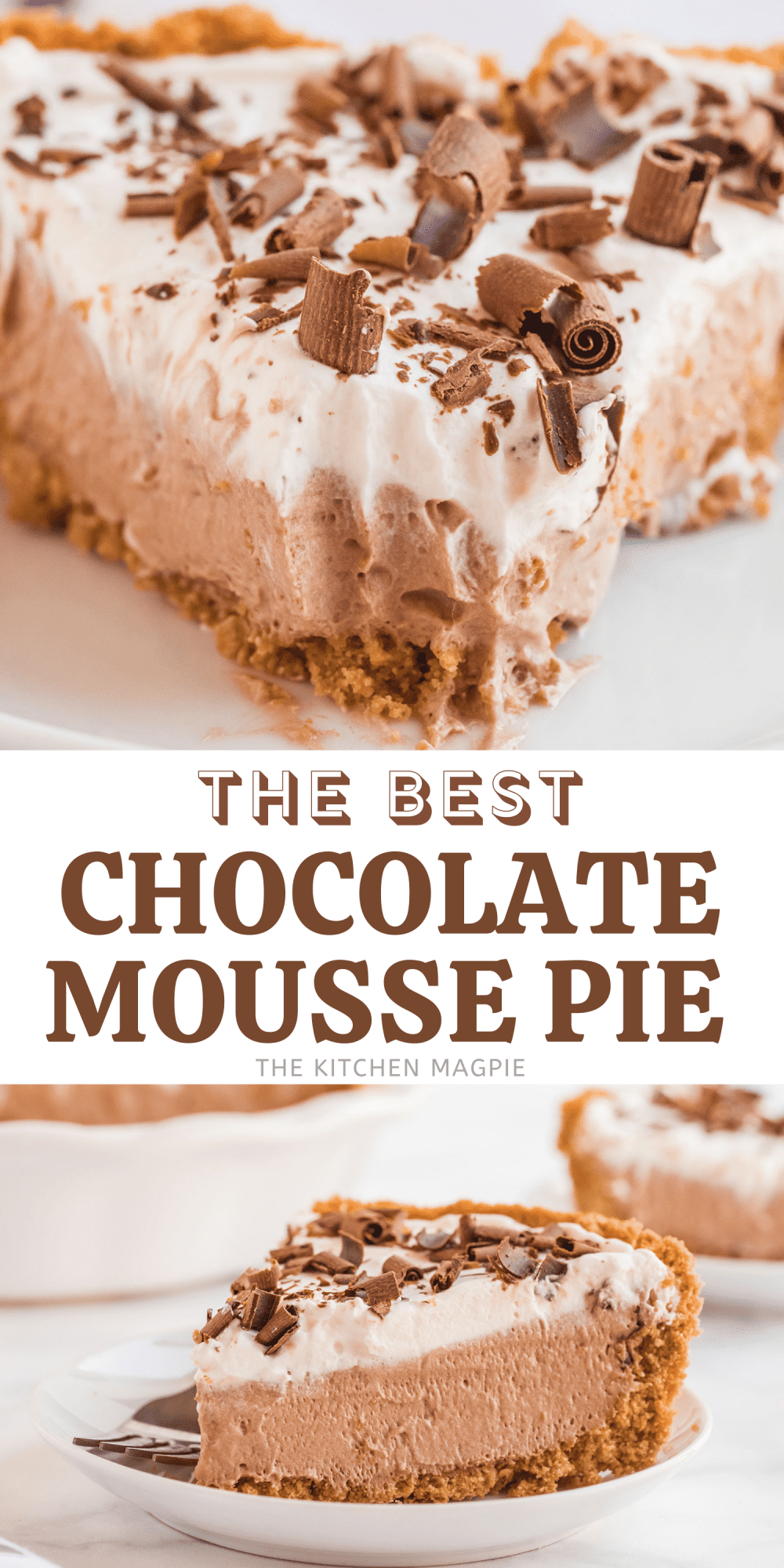 Rich, creamy and decadent chocolate mousse pie, made using any sweet chocolate that you have hanging around your house!