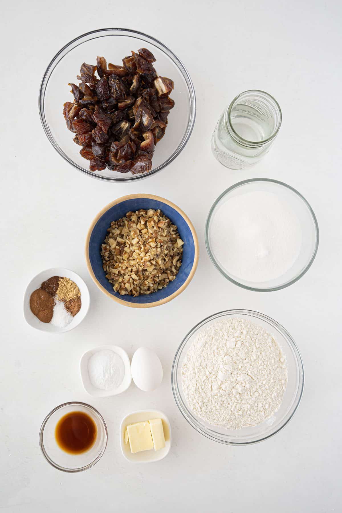 ingredients for date nut bread