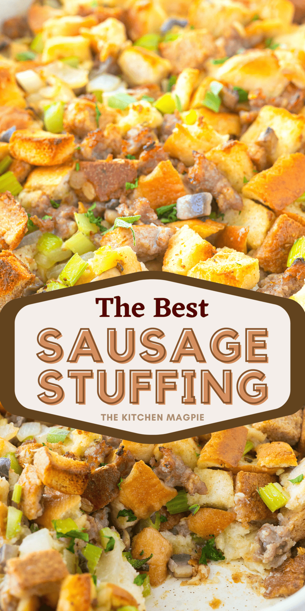 This sausage stuffing recipe is loaded with sausage, vegetables and herbs and spices! This is a revamped version of my wildly popular stove top stuffing recipe and is just as good (if not better!)