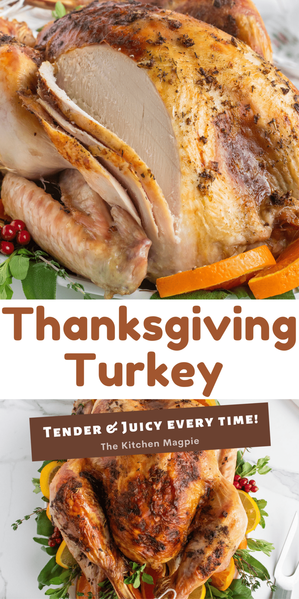 Tender, juicy Thanksgiving turkey that is easy to make and has the best drippings for gravy!