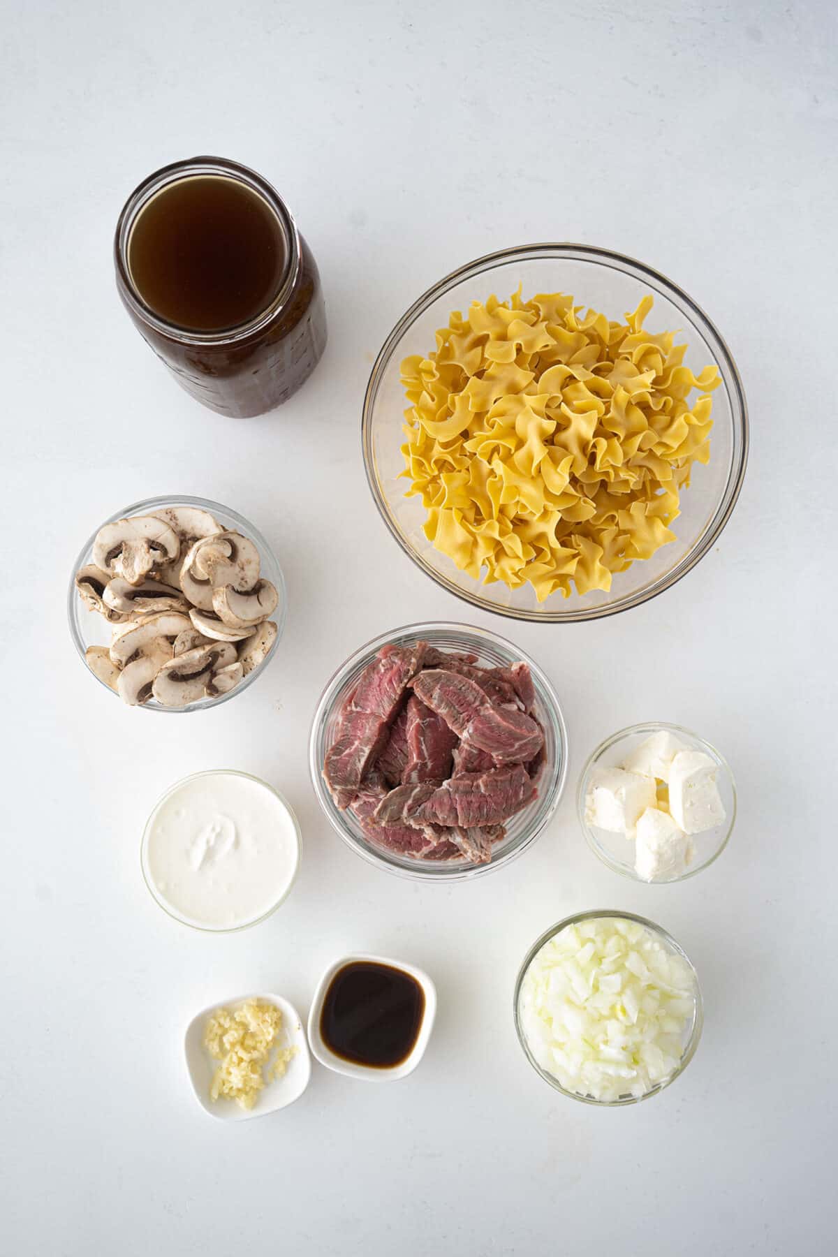 ingredients for beef stroganoff