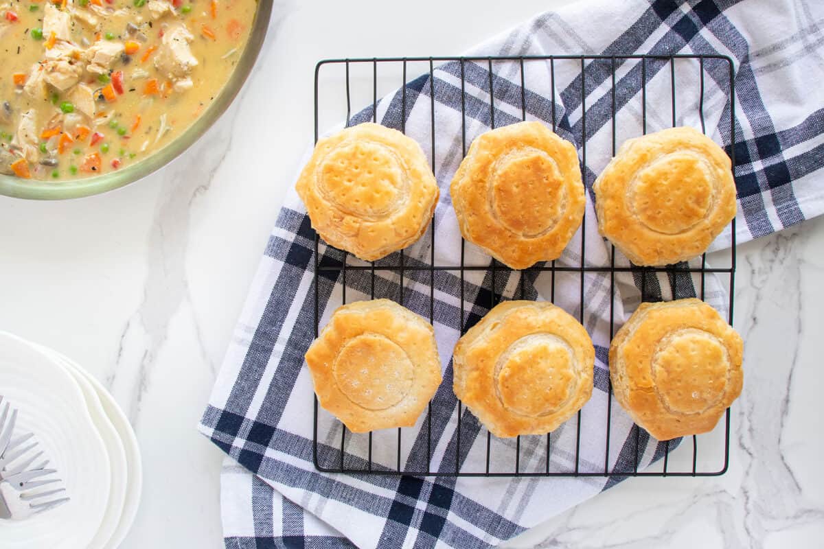 vol au vent pastry on a wire rack 