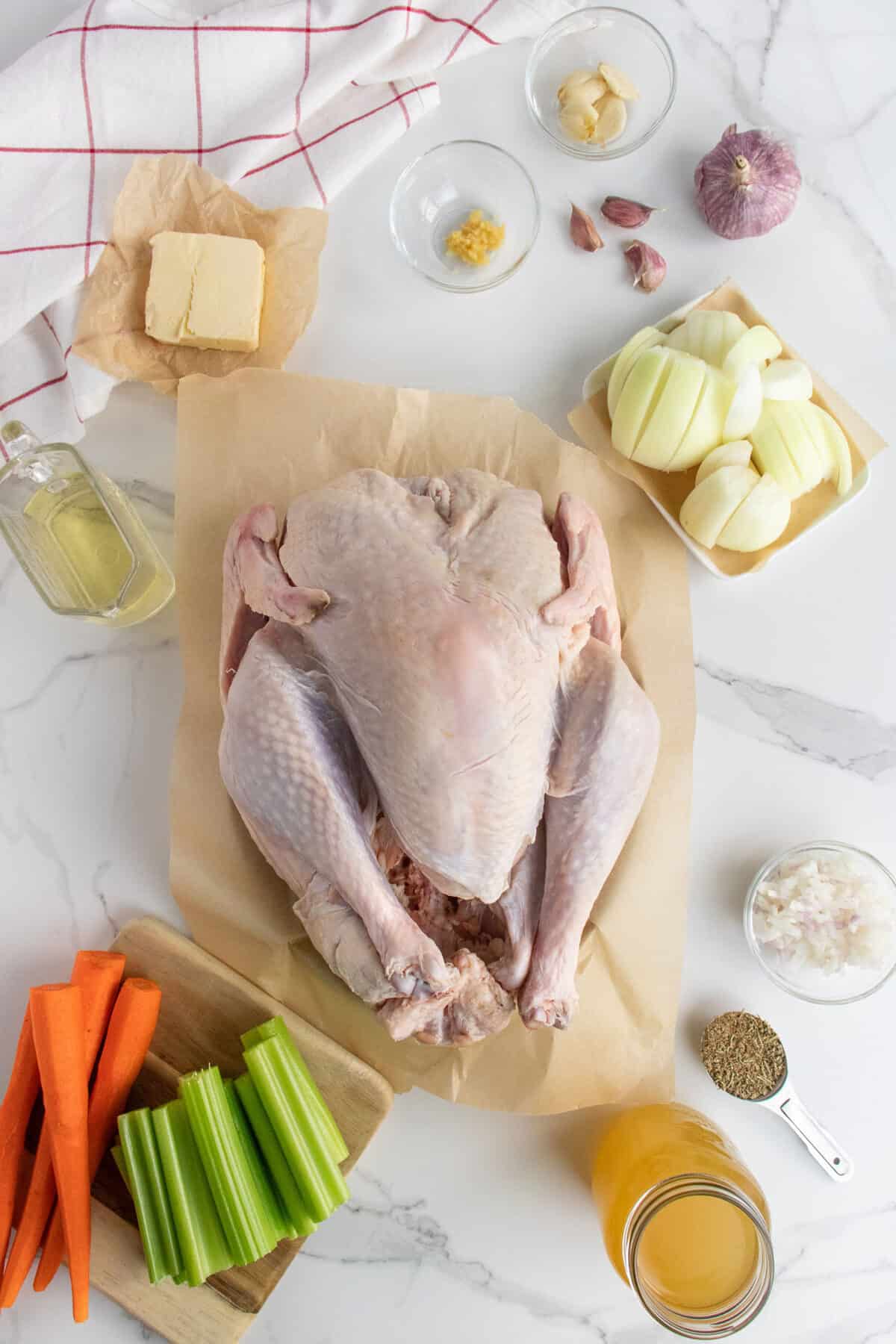 ingredients for Thanksgiving turkey