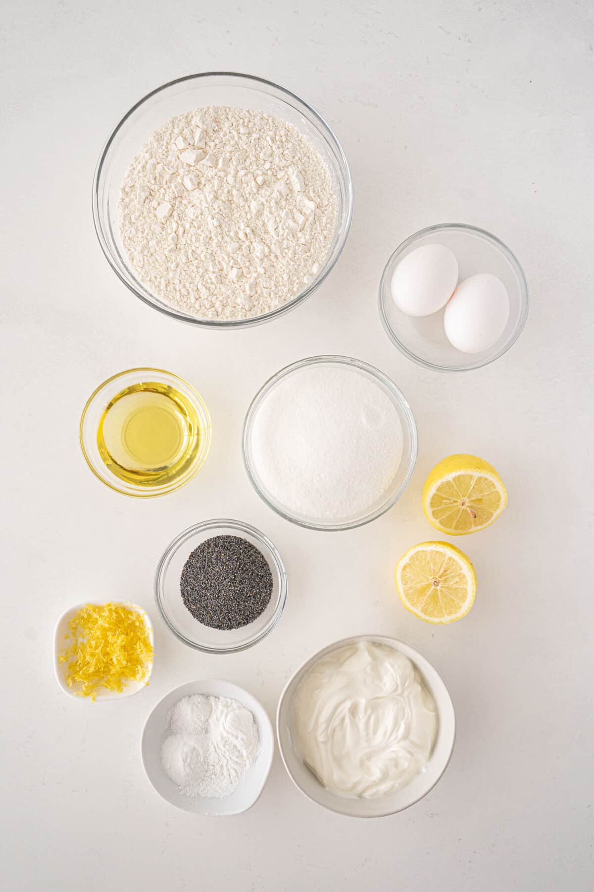 ingredients for lemon poppy seed muffins 
