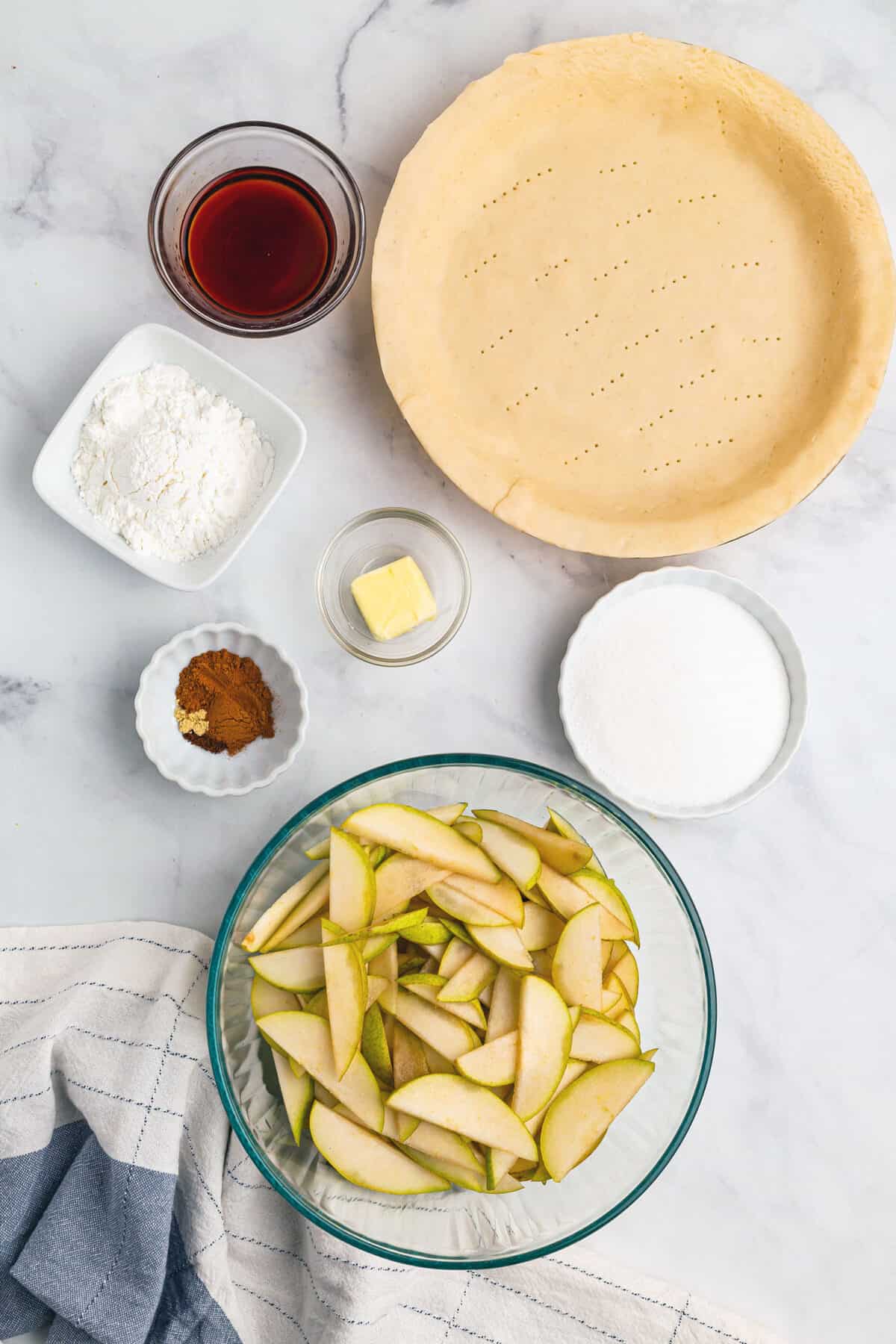 ingredients for pear pie
