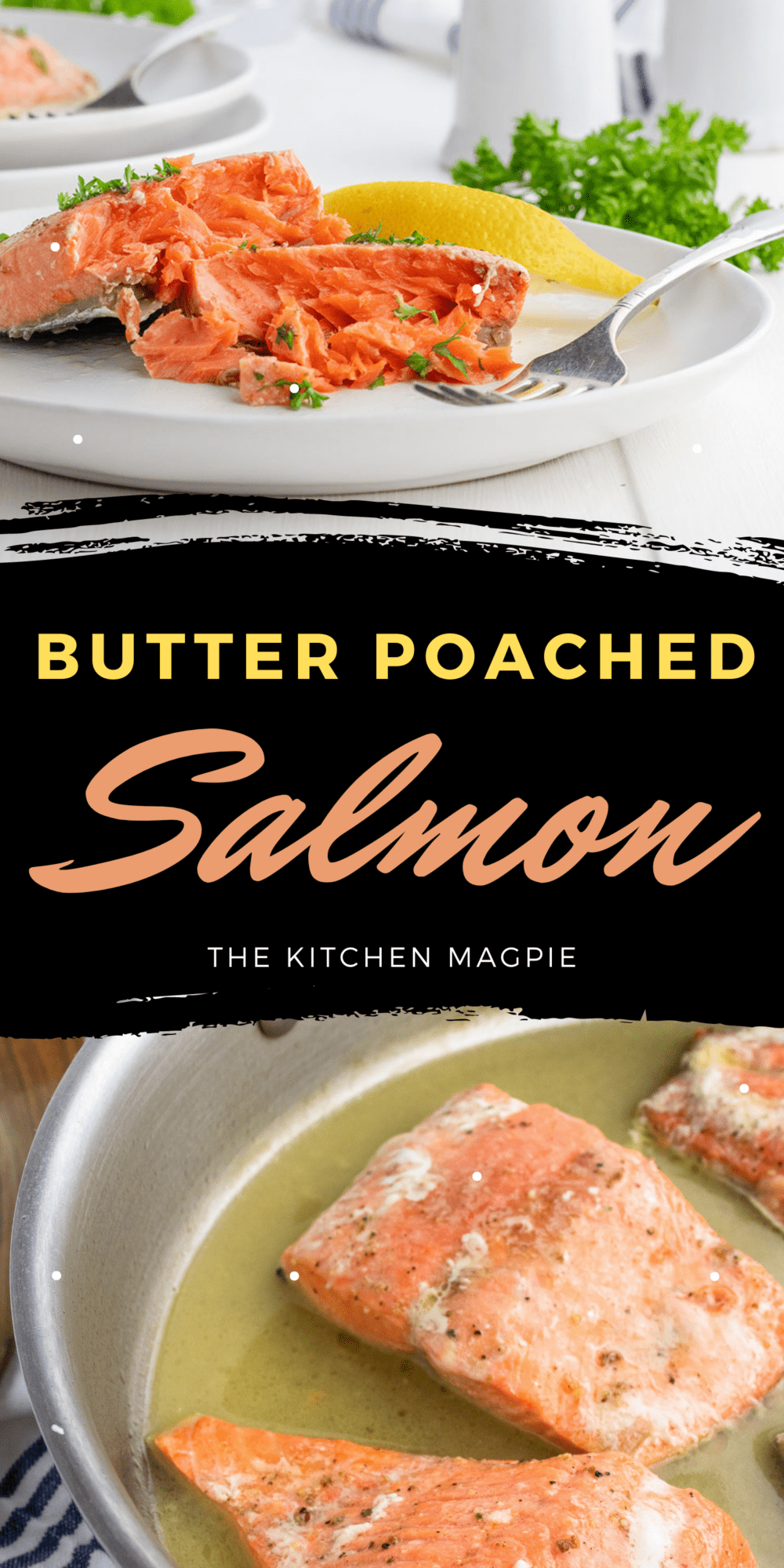 Fresh salmon is poached in a buttery wine sauce to tender, flakey perfection! Eat hot and fresh or use to make salmon salad!