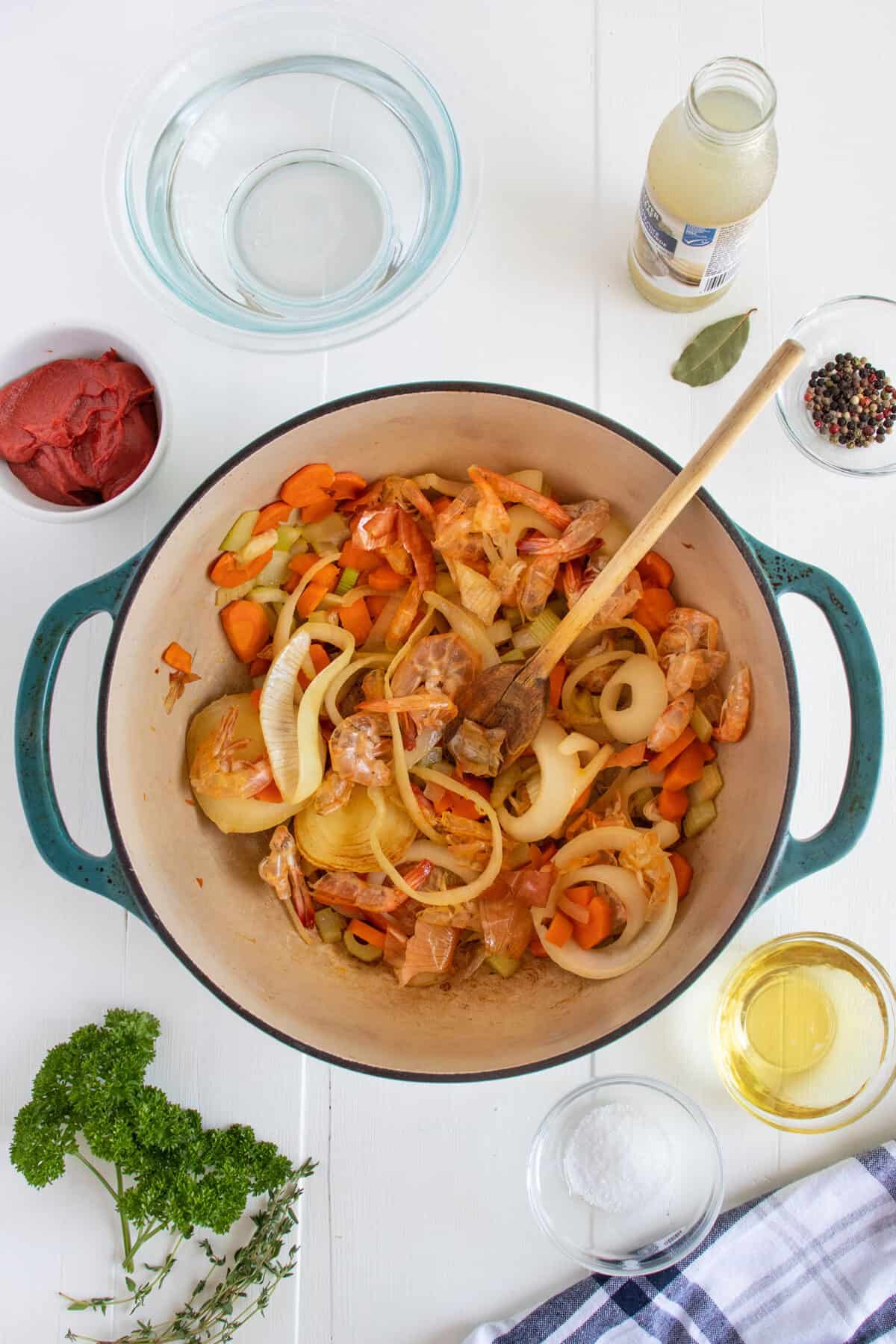 cooking vegetables in a Dutch oven 