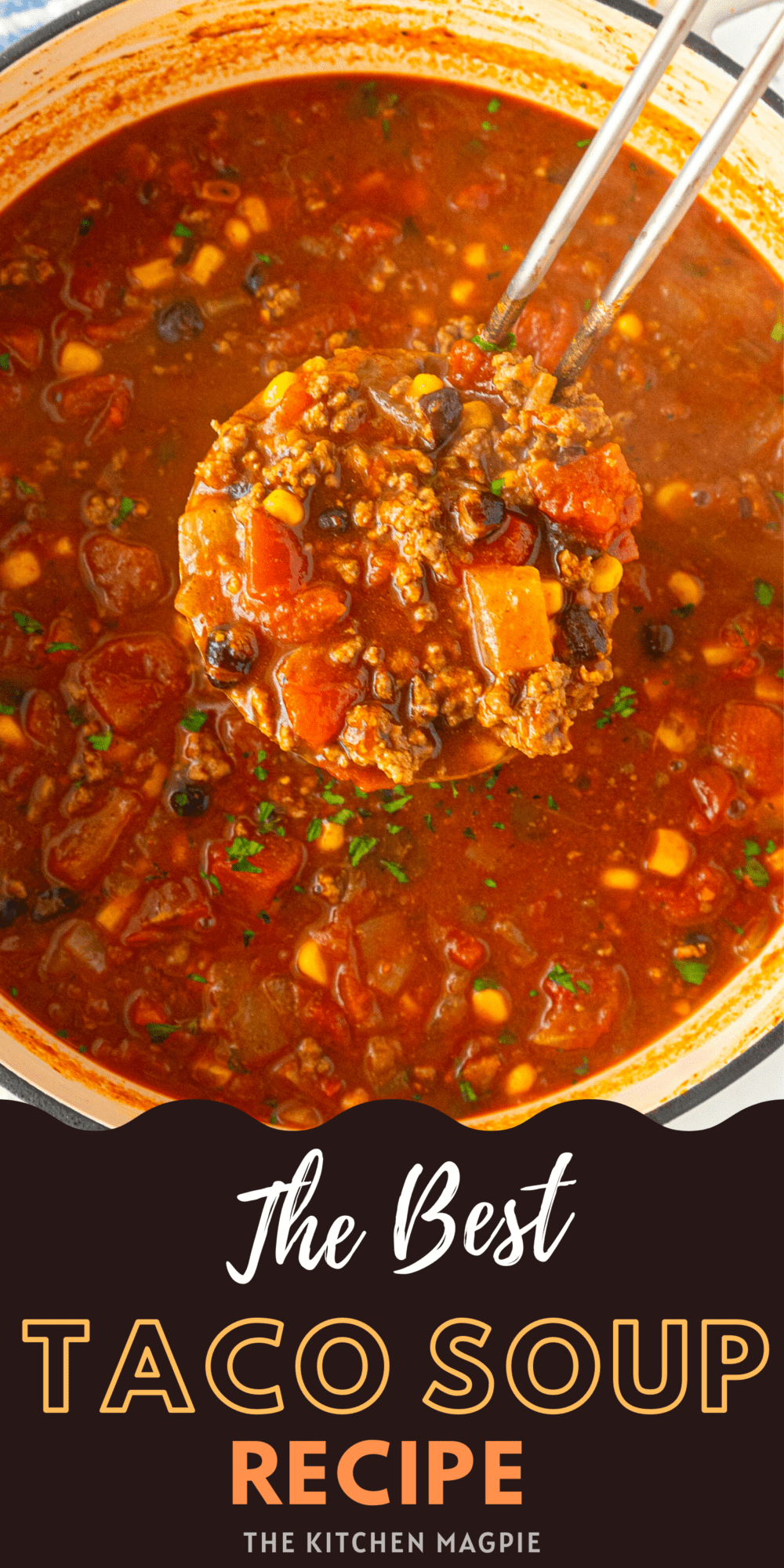 This delicious and easy taco soup can be made with ground beef or chicken/turkey for an incredible healthy supper for the family! 