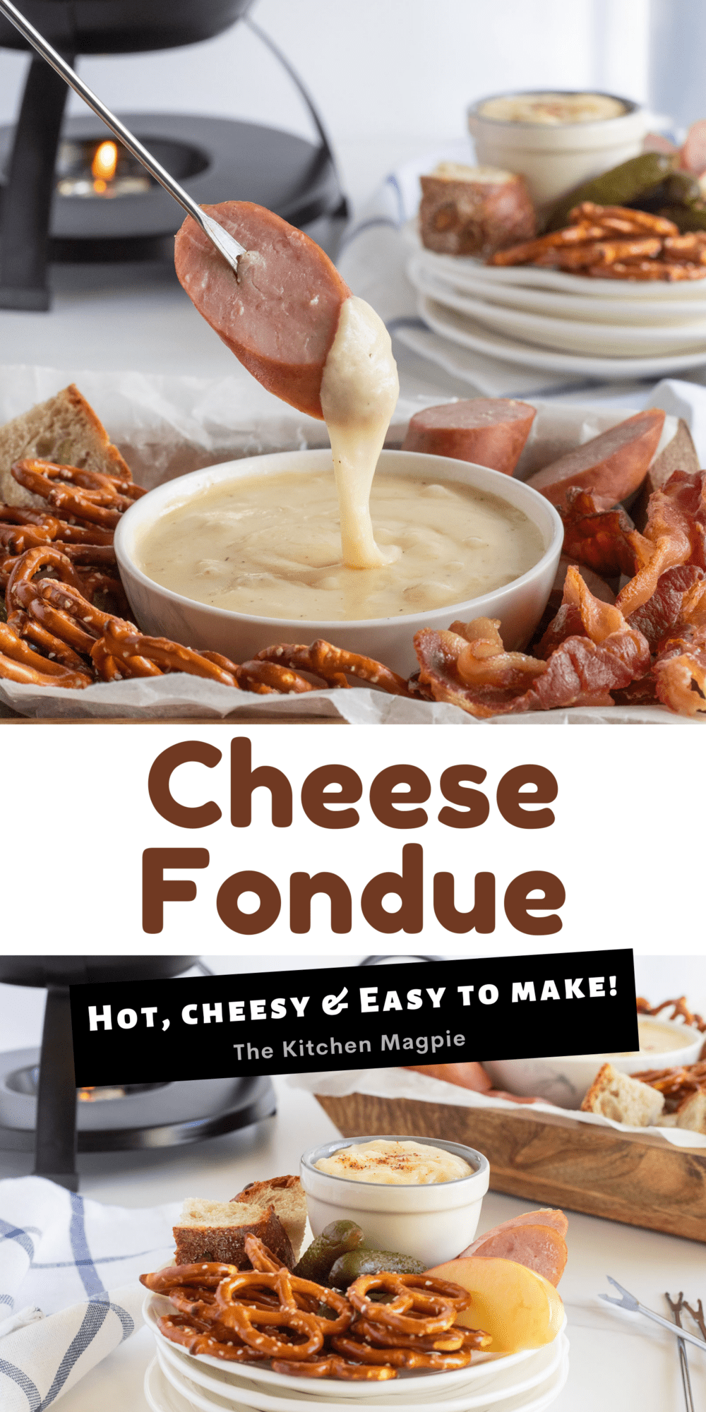 How to make a hot and delicious classic cheese fondue! It's so much easier than you think and is always the hit of the party!