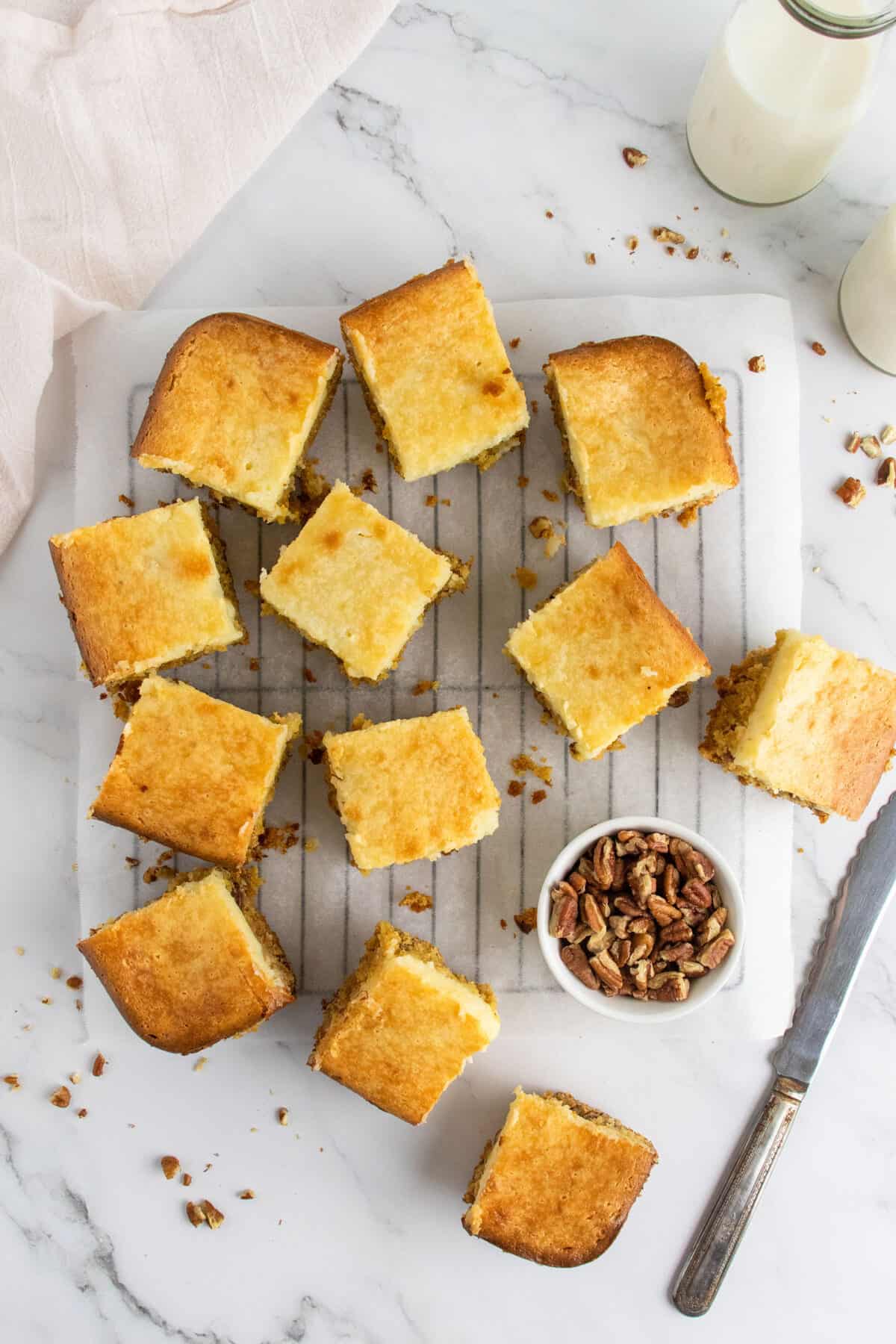 chess squares on a wire baking rack 