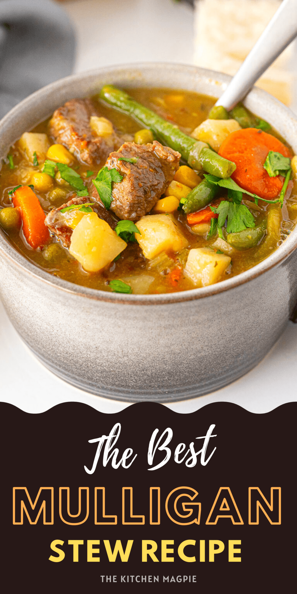 Rich, hearty Mulligan stew is a fast family dinner using what's in your fridge! It's loaded with beef and whatever vegetables you want!