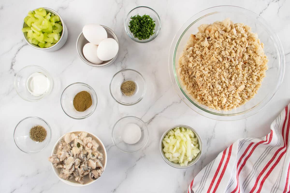 ingredients for oyster dressing