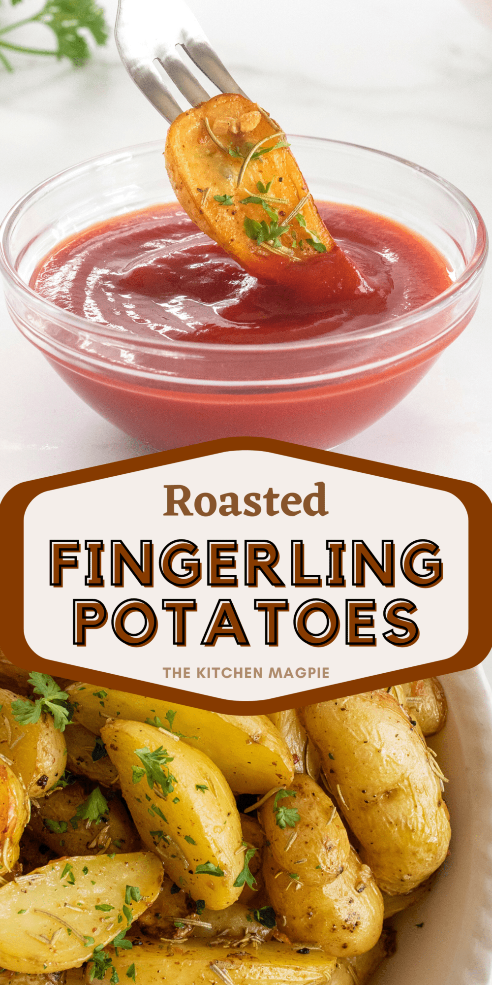 Tender on the inside and bursting with flavor on the crispy outside, these fingerling potatoes are roasted to perfection in a buttery garlic and rosemary mixture.  