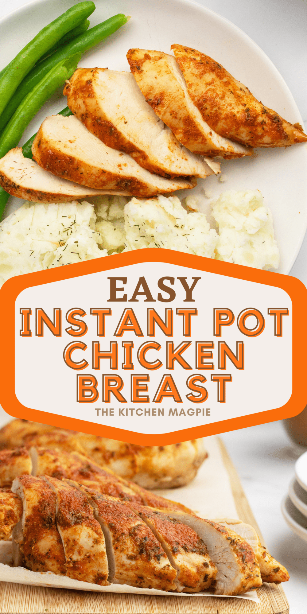Lean and protein-loaded chicken breasts are seasoned with homemade chicken spice and then cooked to tender, juicy perfection in the Instant Pot! 