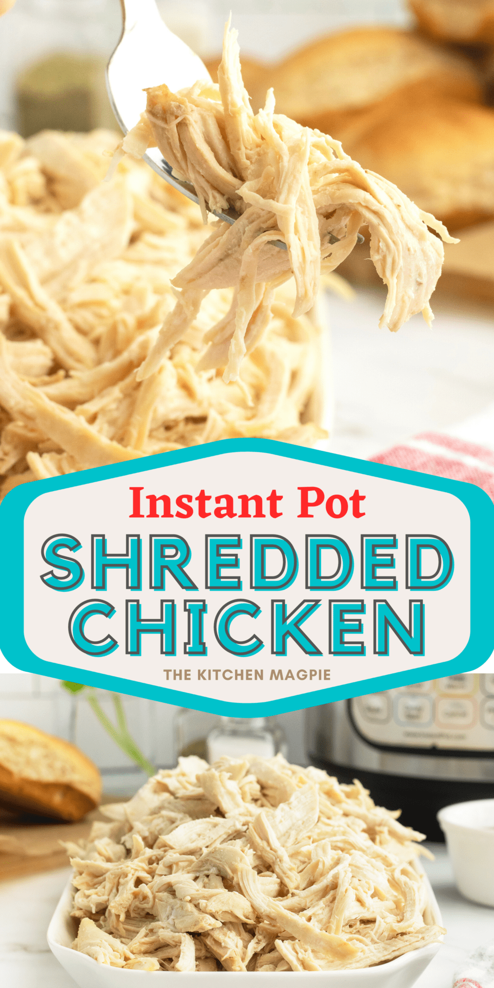 Juicy and tender Instant Pot shredded chicken breast that cooks up in a jiffy! 