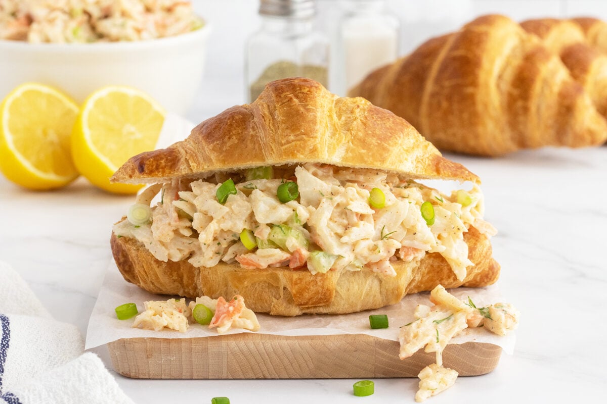 Crab Salad Sandwich in a croissant