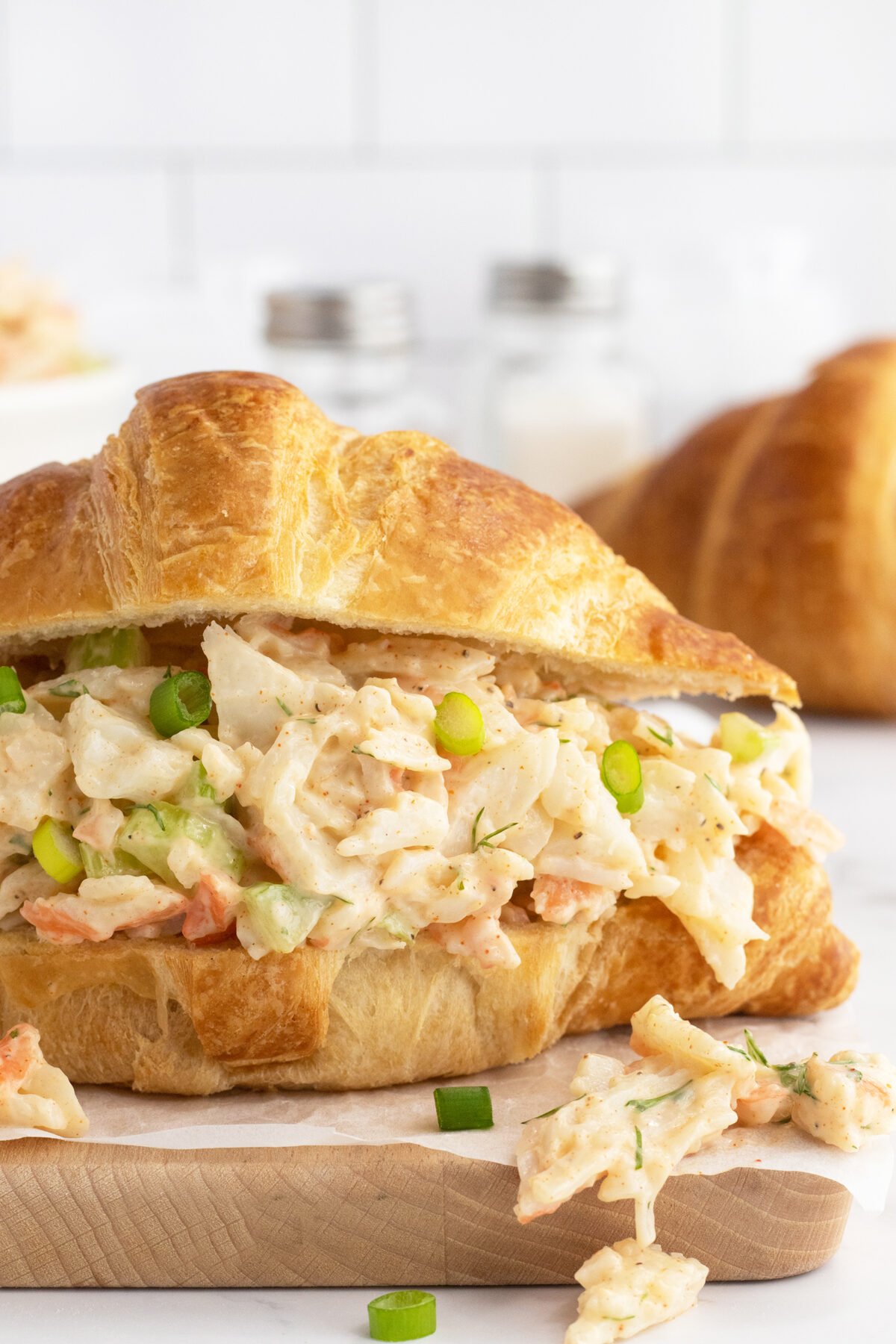 Crab Salad sandwich in croissant